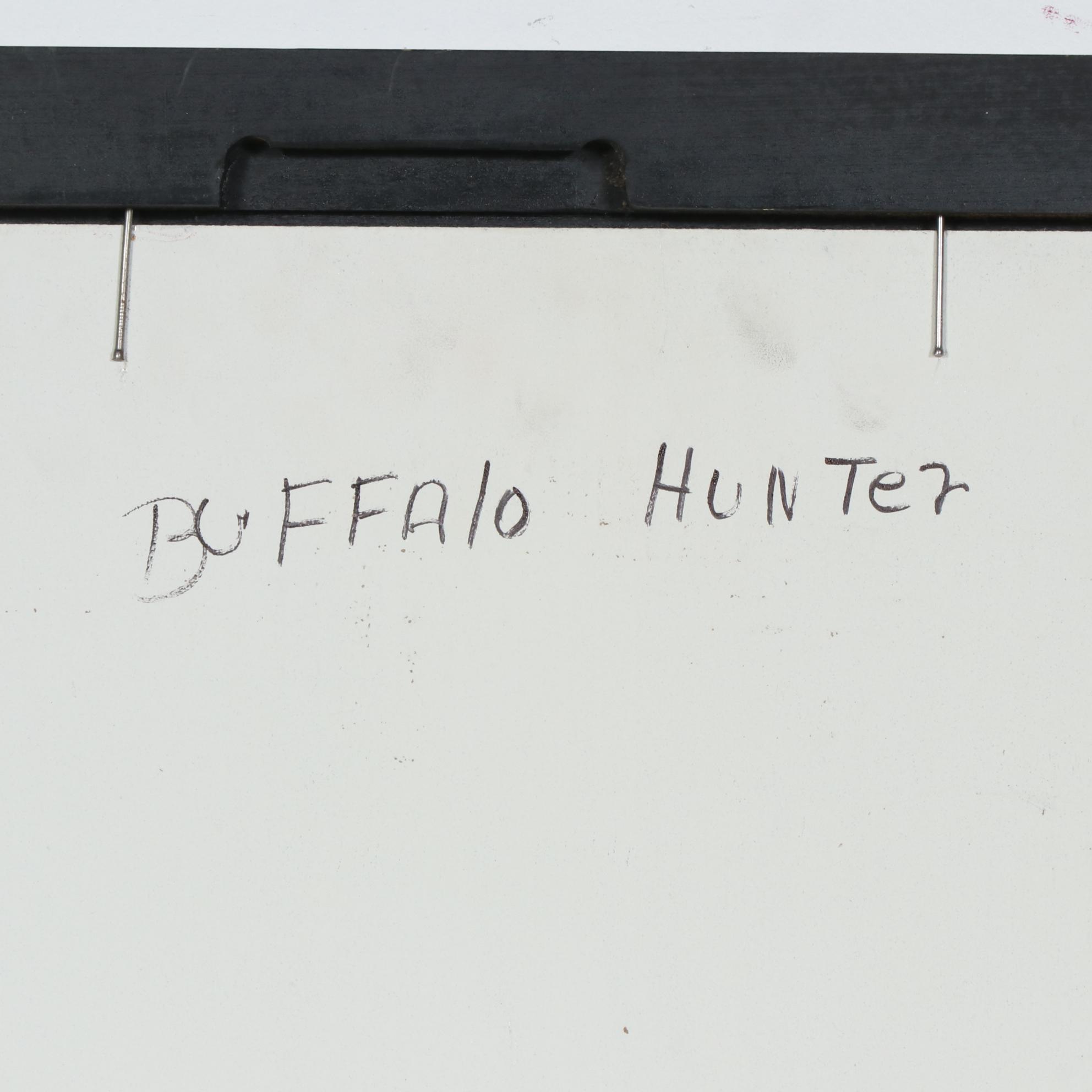 Charles Owens Oil Painting "Buffalo Hunter", Mid to Late 20th Century