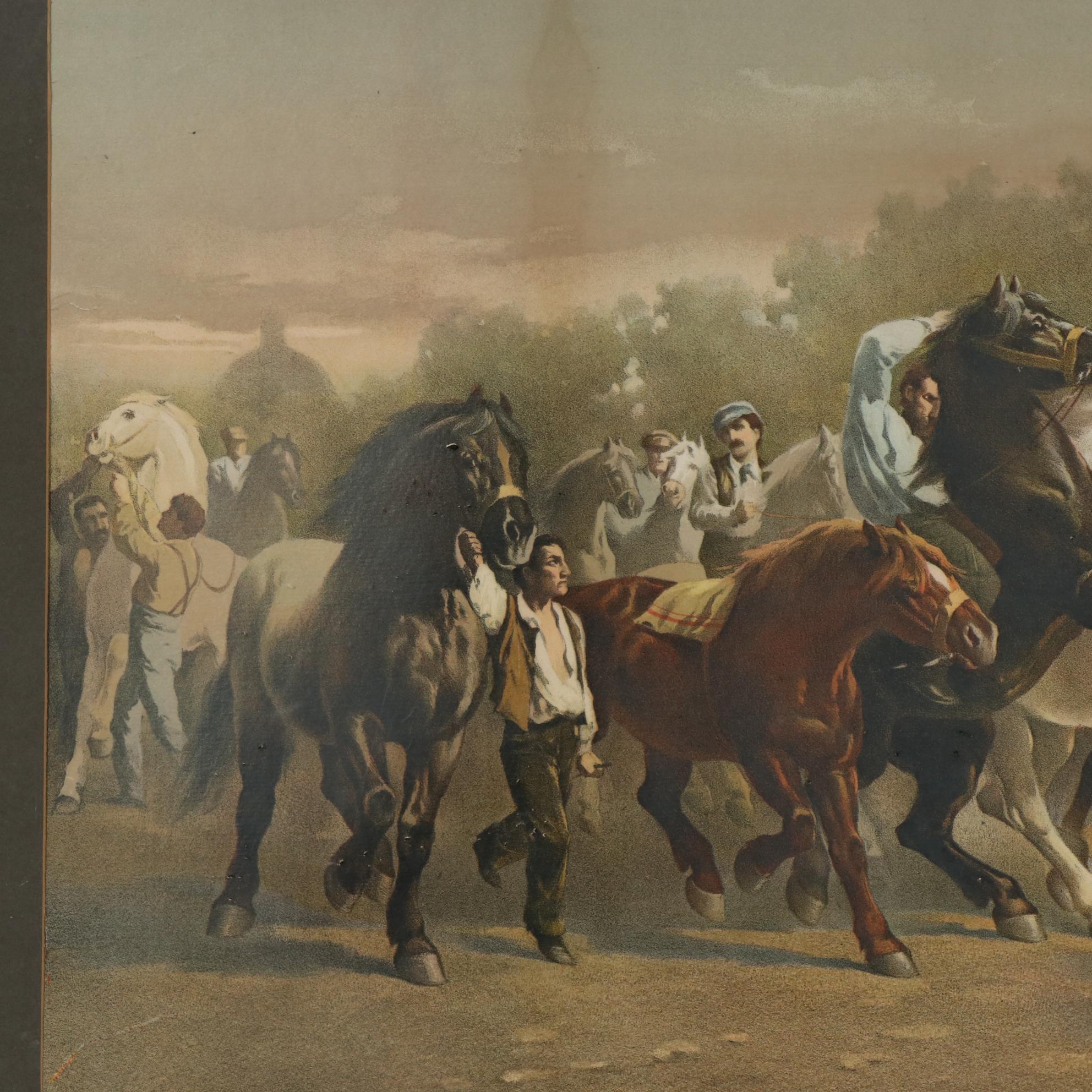 Chromolithograph after Rosa Bonheur "The Horse Fair", Late 19th Century
