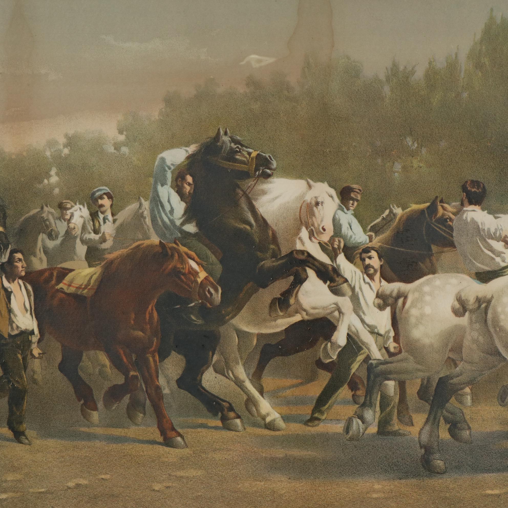 Chromolithograph after Rosa Bonheur "The Horse Fair", Late 19th Century