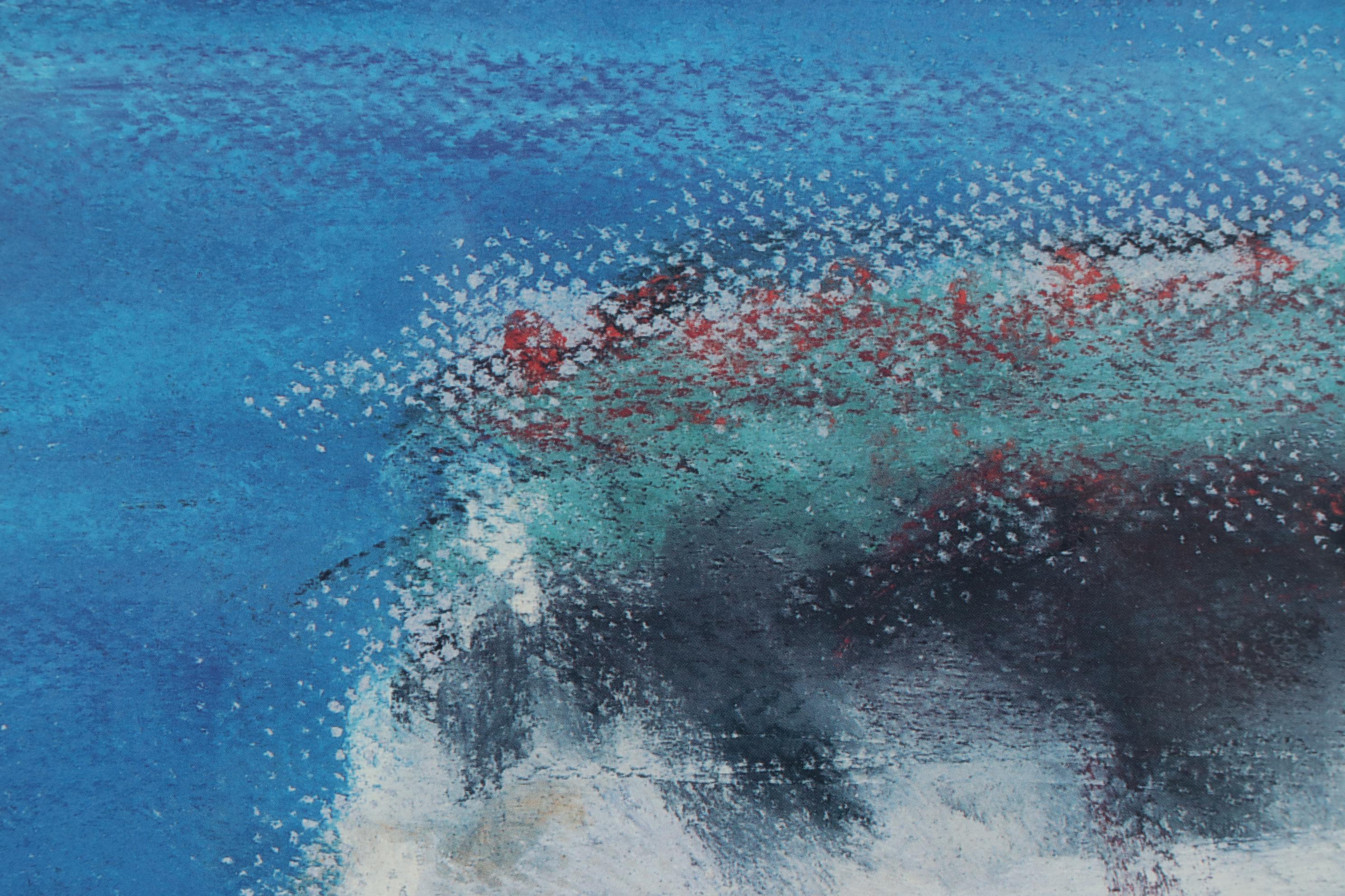 John B. Stockwell Pastel Drawing of Impressionist Style Coastal Landscape, 1990