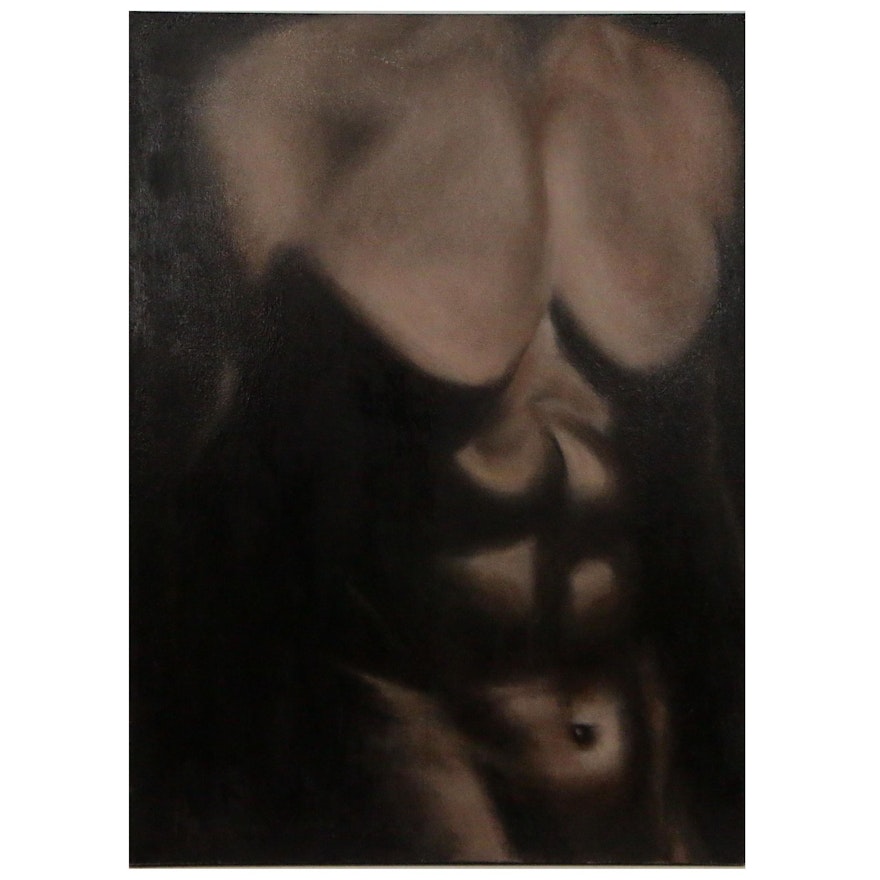 Rita Rozzi Oil Painting "Male Nude Torso"