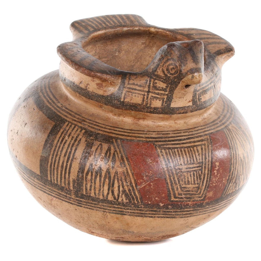 Panamanian Pre-Colombian Tonosi Style Bird-Shaped Earthenware Pot