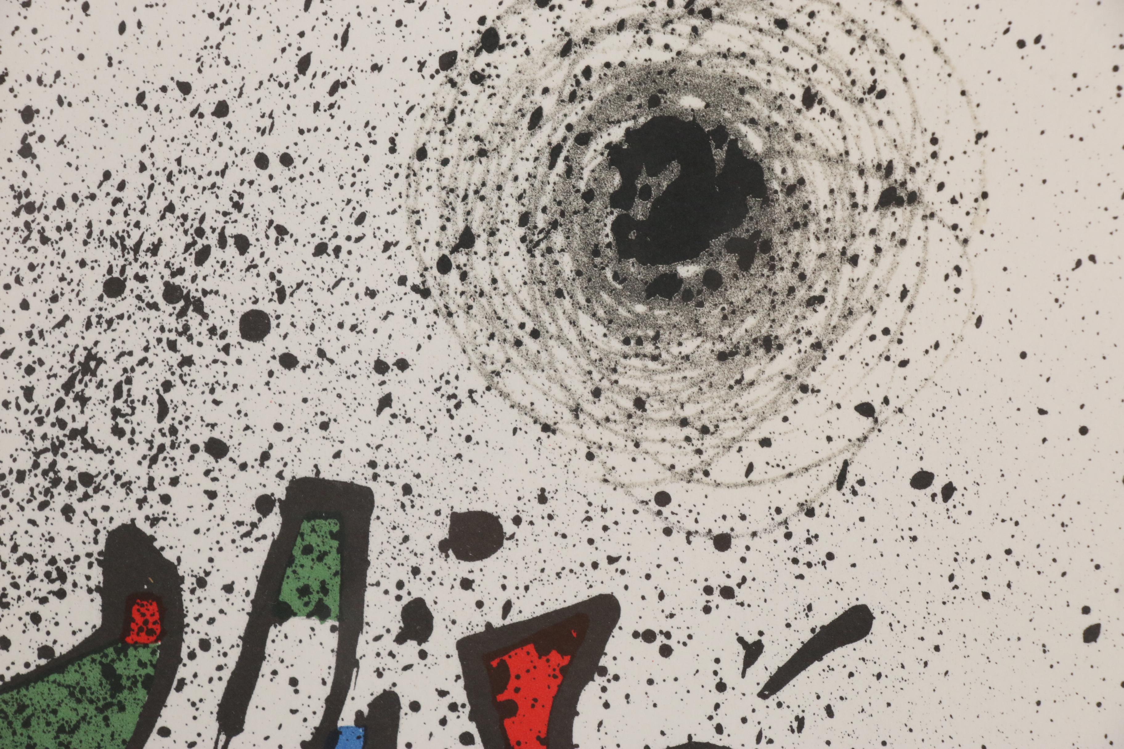 Joan Miró Lithograph Invitation Card for Exhibit at Galerie Maeght, Barcelona