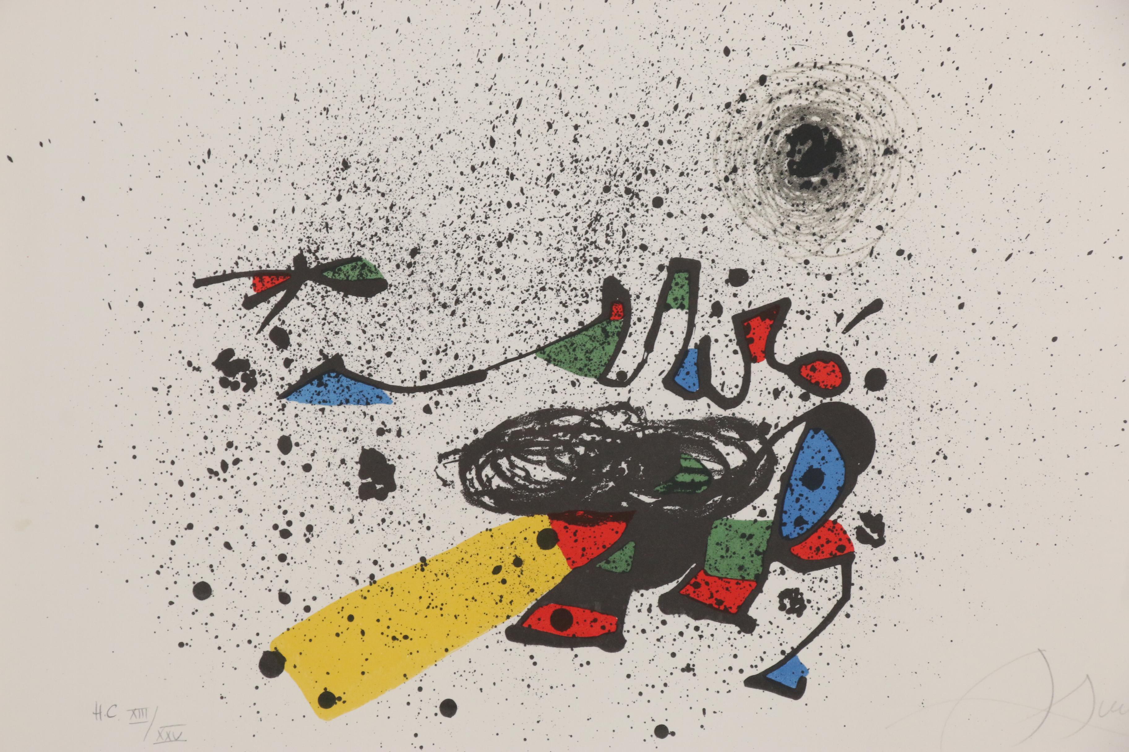 Joan Miró Lithograph Invitation Card for Exhibit at Galerie Maeght, Barcelona