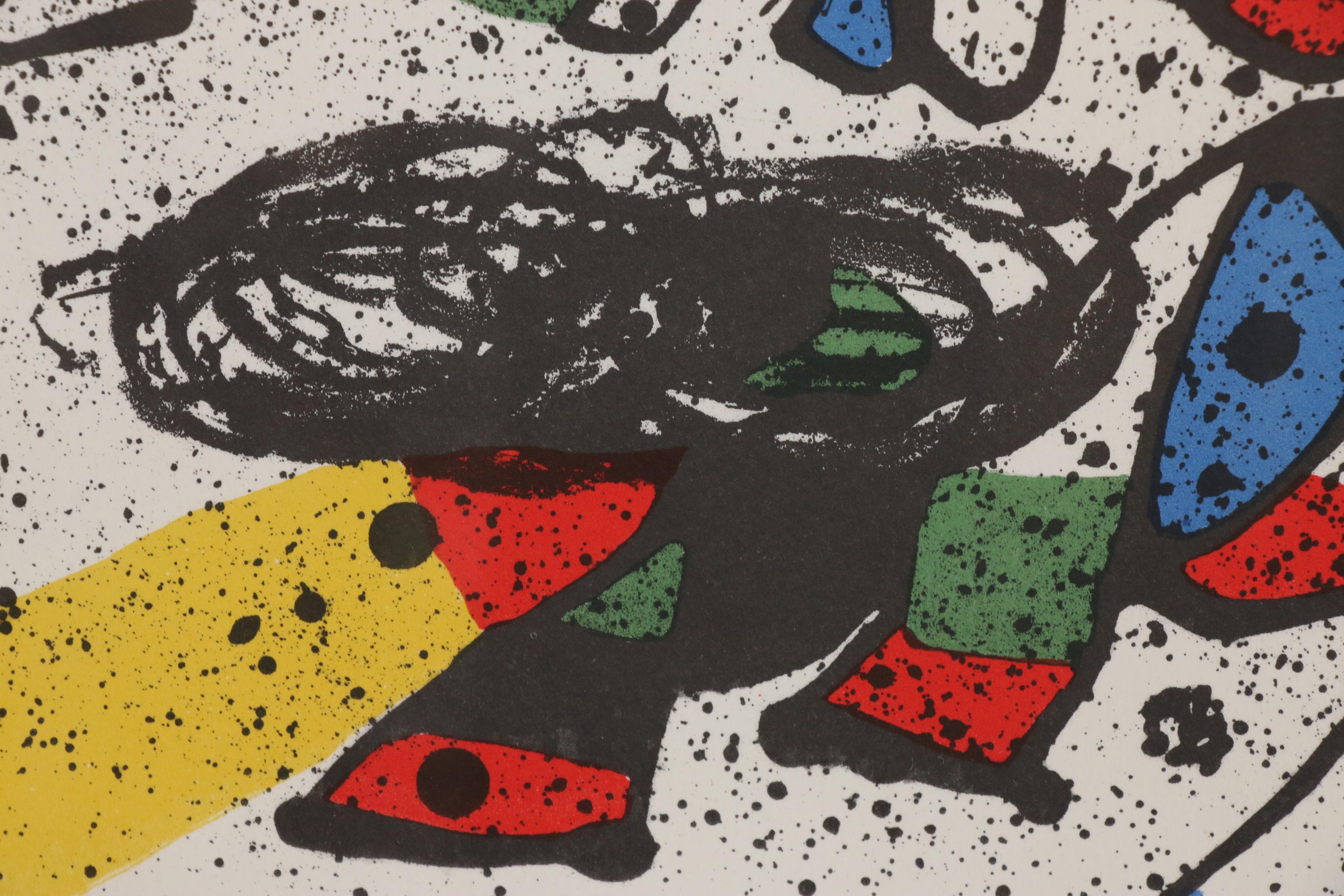 Joan Miró Lithograph Invitation Card for Exhibit at Galerie Maeght, Barcelona