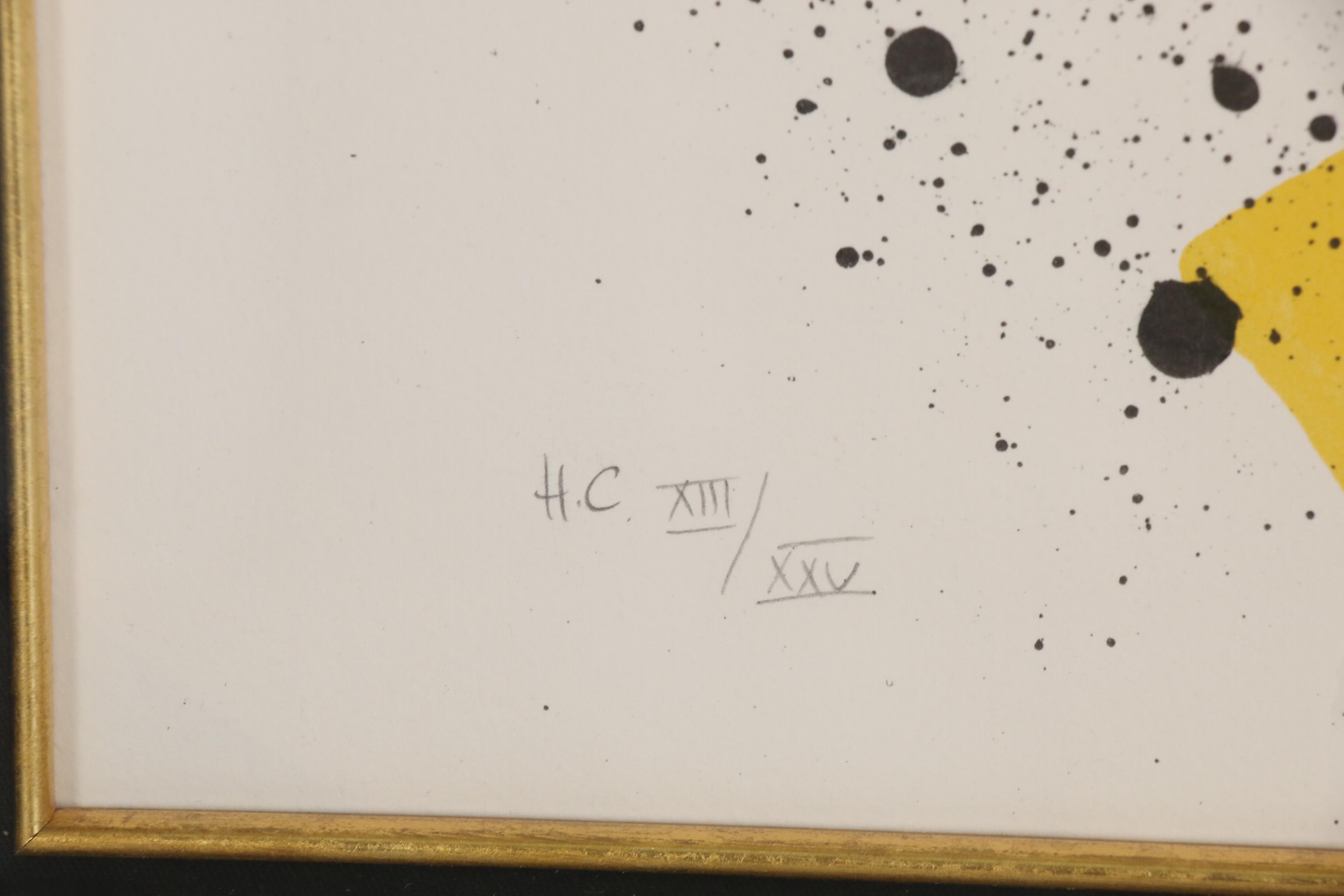 Joan Miró Lithograph Invitation Card for Exhibit at Galerie Maeght, Barcelona