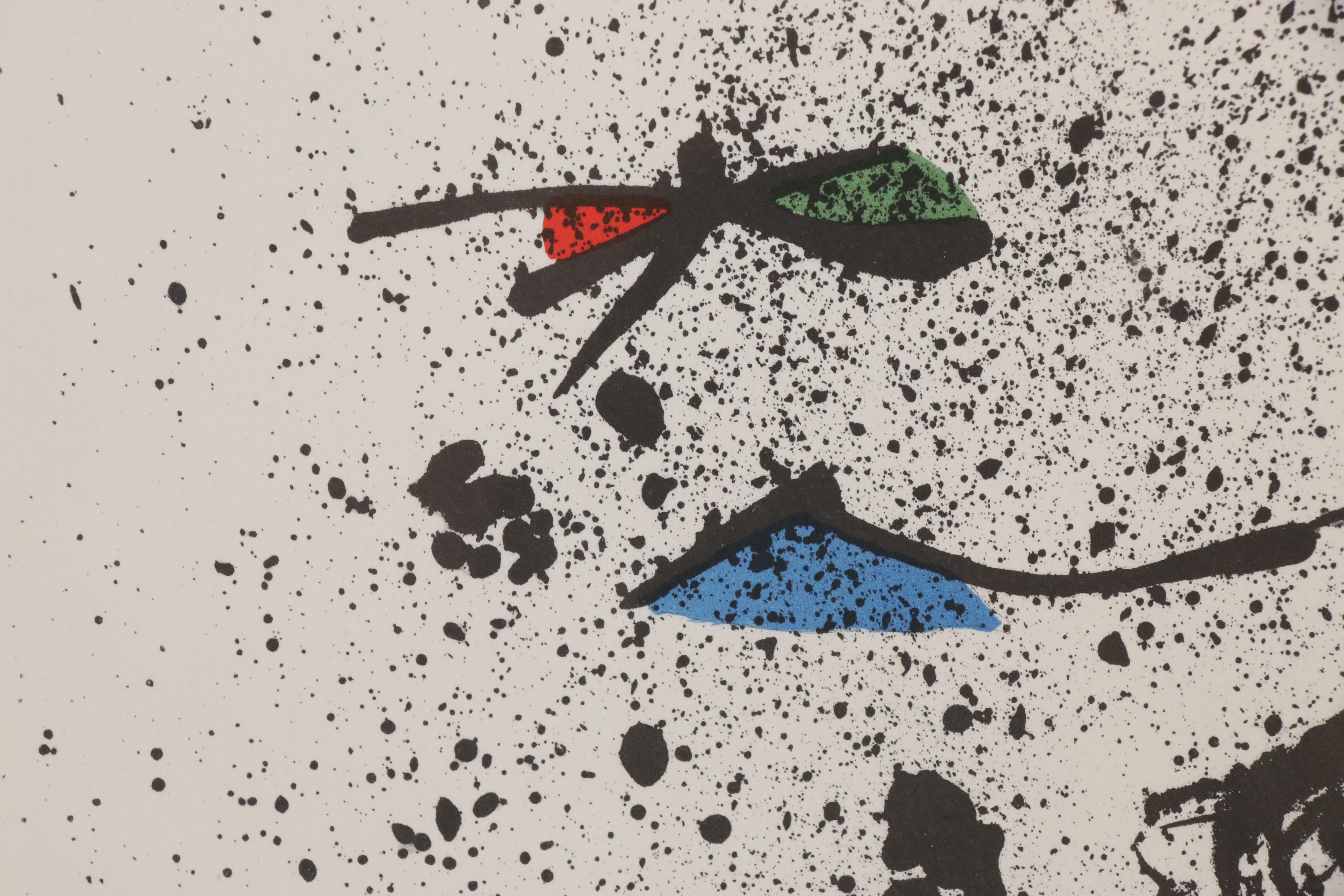 Joan Miró Lithograph Invitation Card for Exhibit at Galerie Maeght, Barcelona
