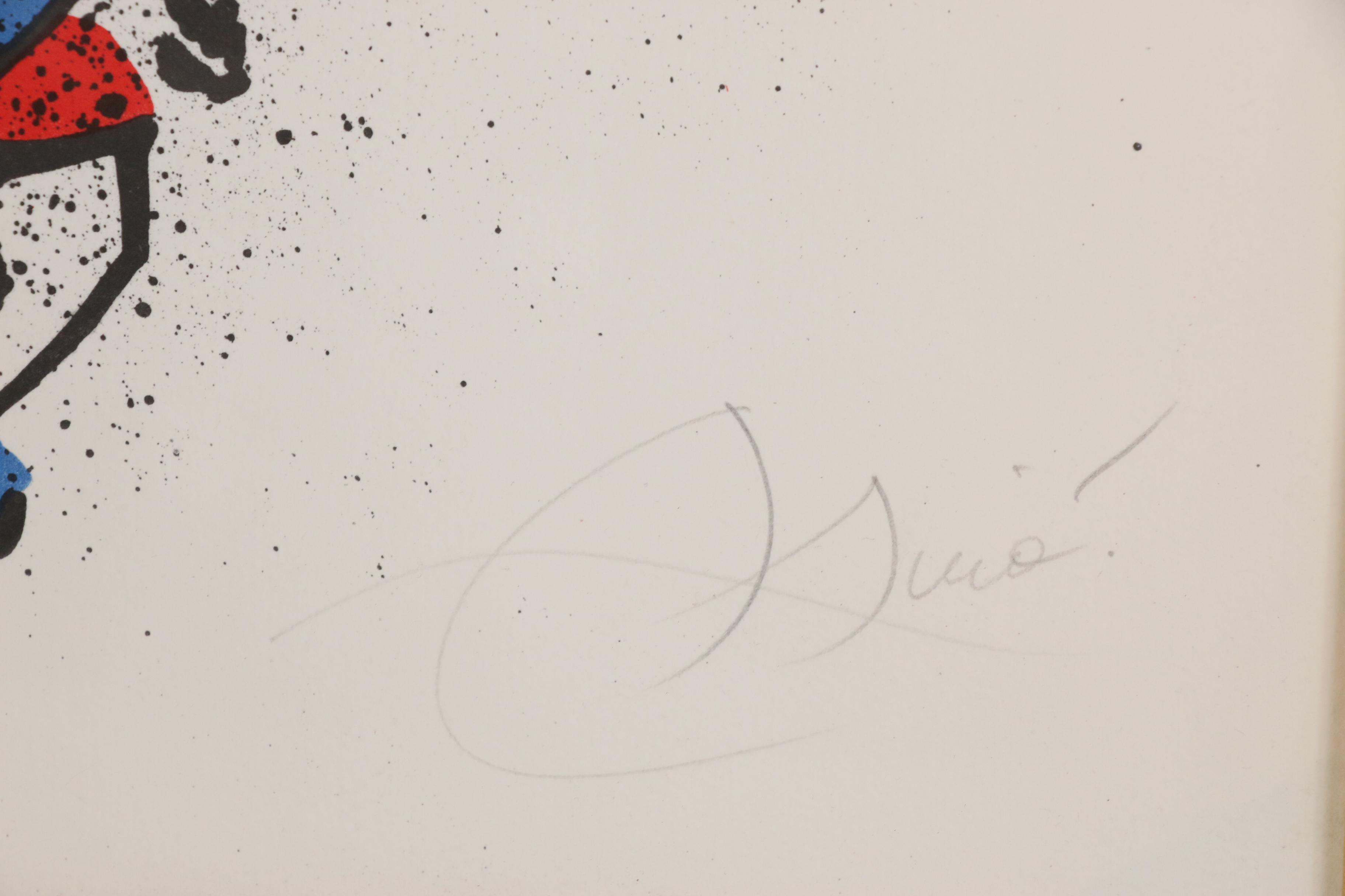 Joan Miró Lithograph Invitation Card for Exhibit at Galerie Maeght, Barcelona