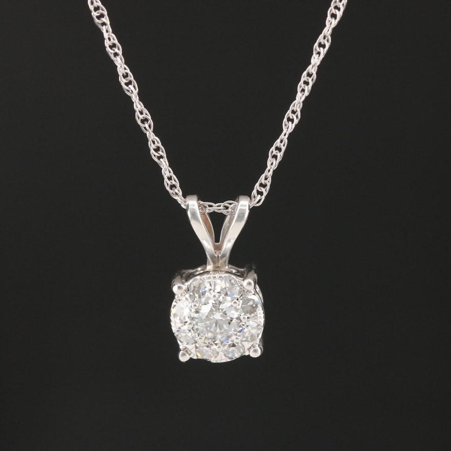 14K Diamond Pendant Necklace