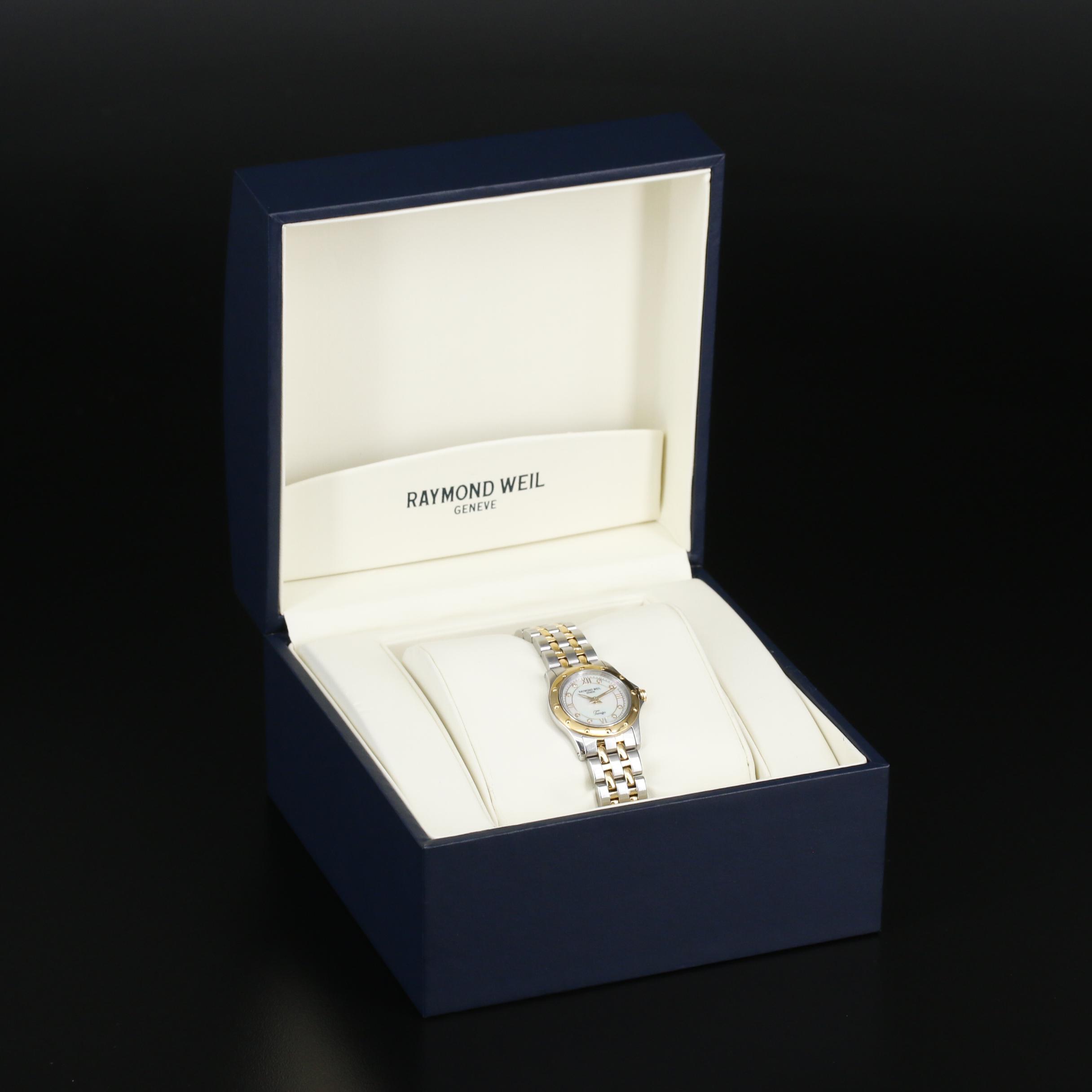 Raymond Weil Tango 18K Gold Plate and Stainless Steel with Diamond Dial Watch