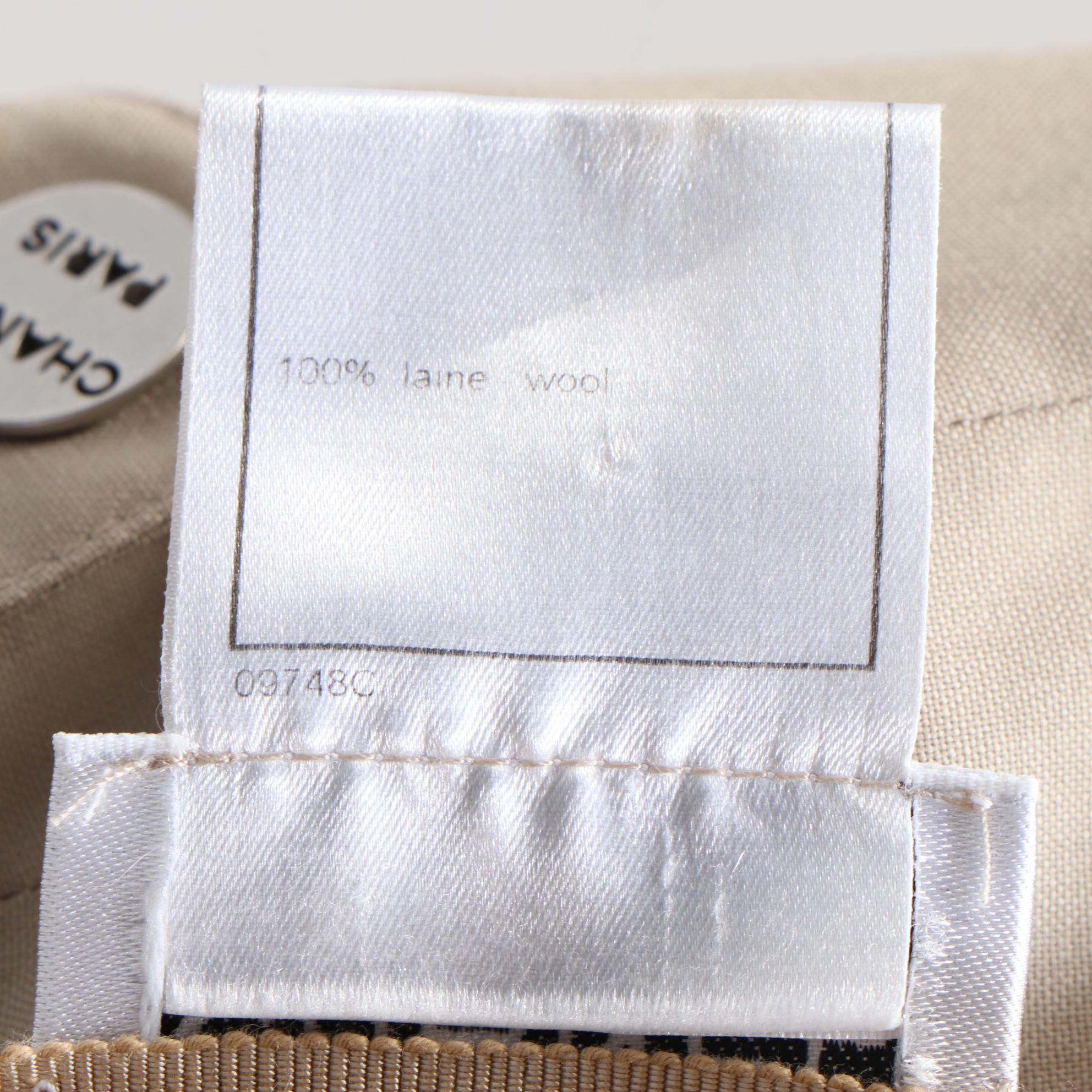 Chanel 2000 Cruise Collection Beige Pleated Panel Skirt