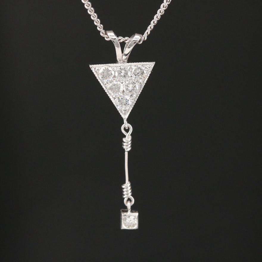 14K Diamond Drop Necklace
