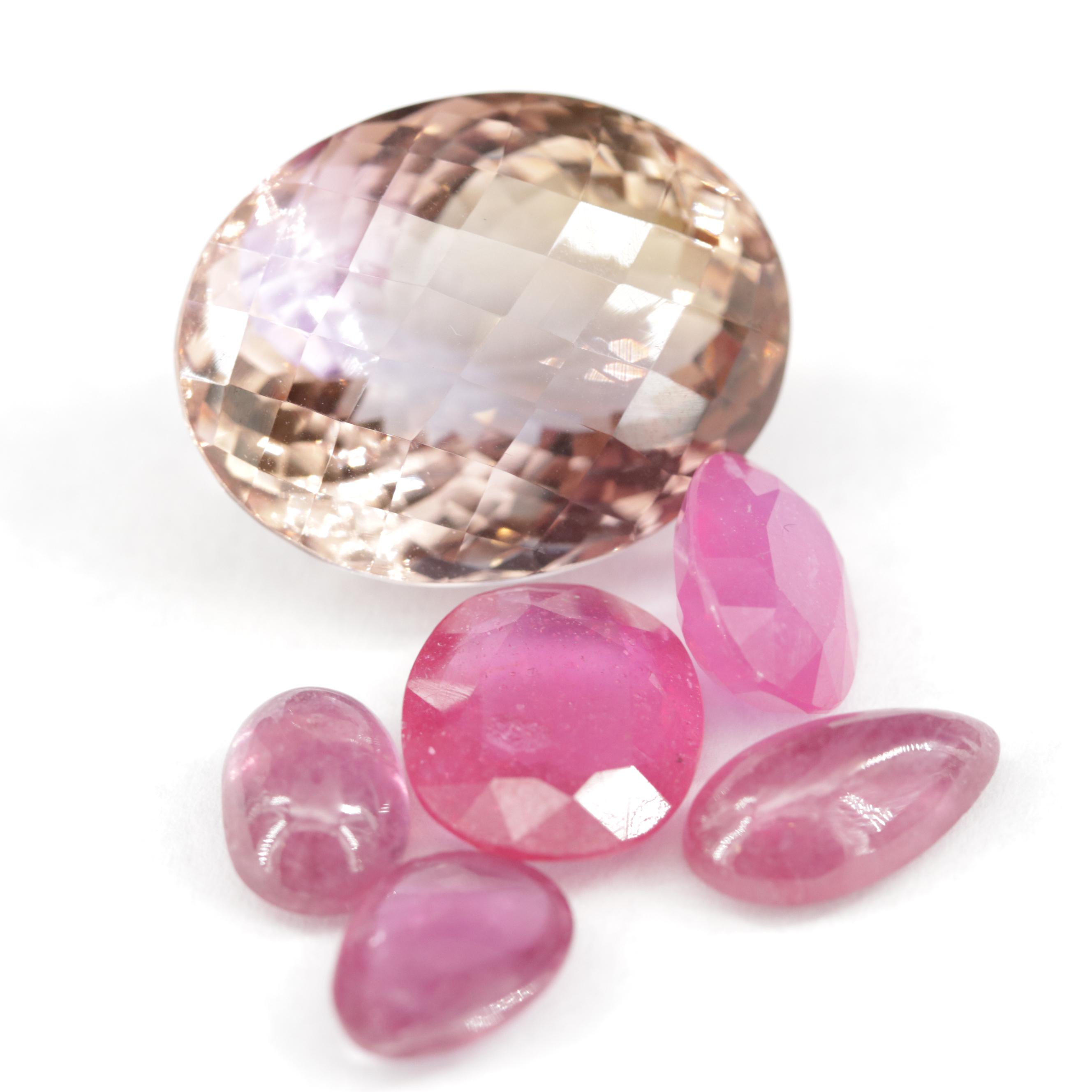 Loose 50.77 CTW Ametrine and Glass Filled Corundum