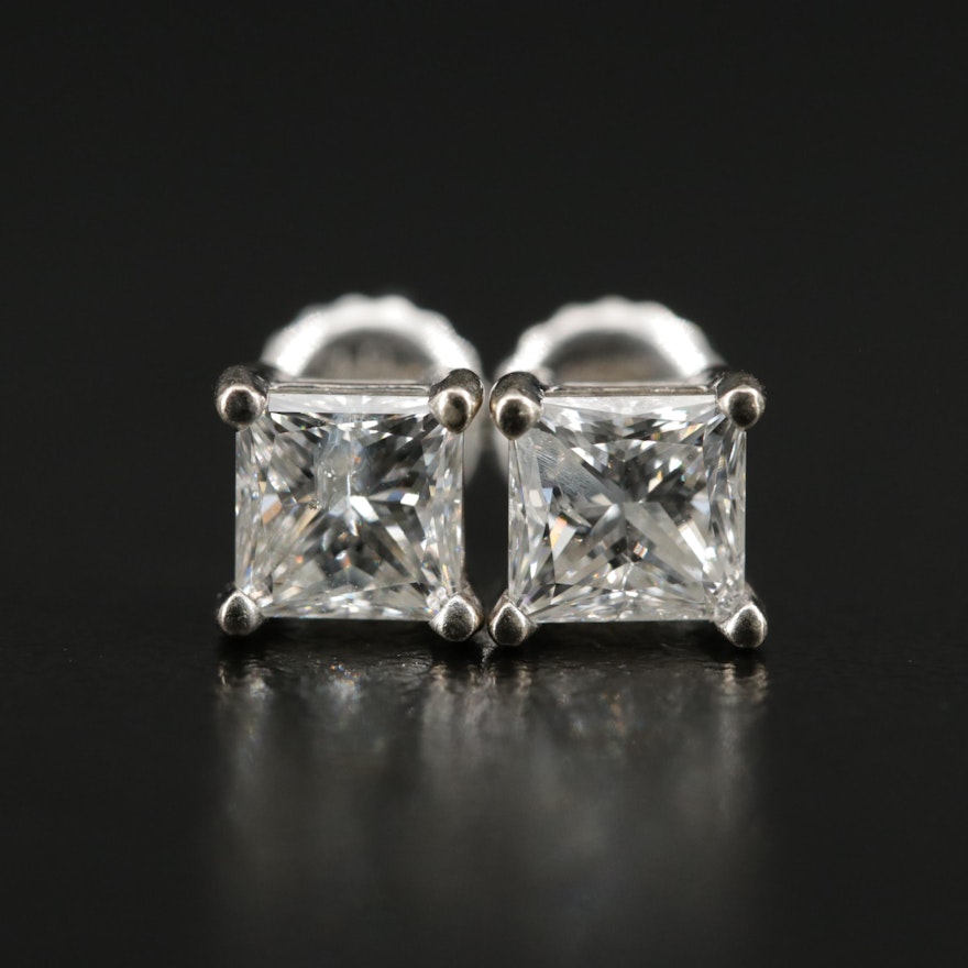 14K 1.50 CTW Diamond Solitaire Earrings