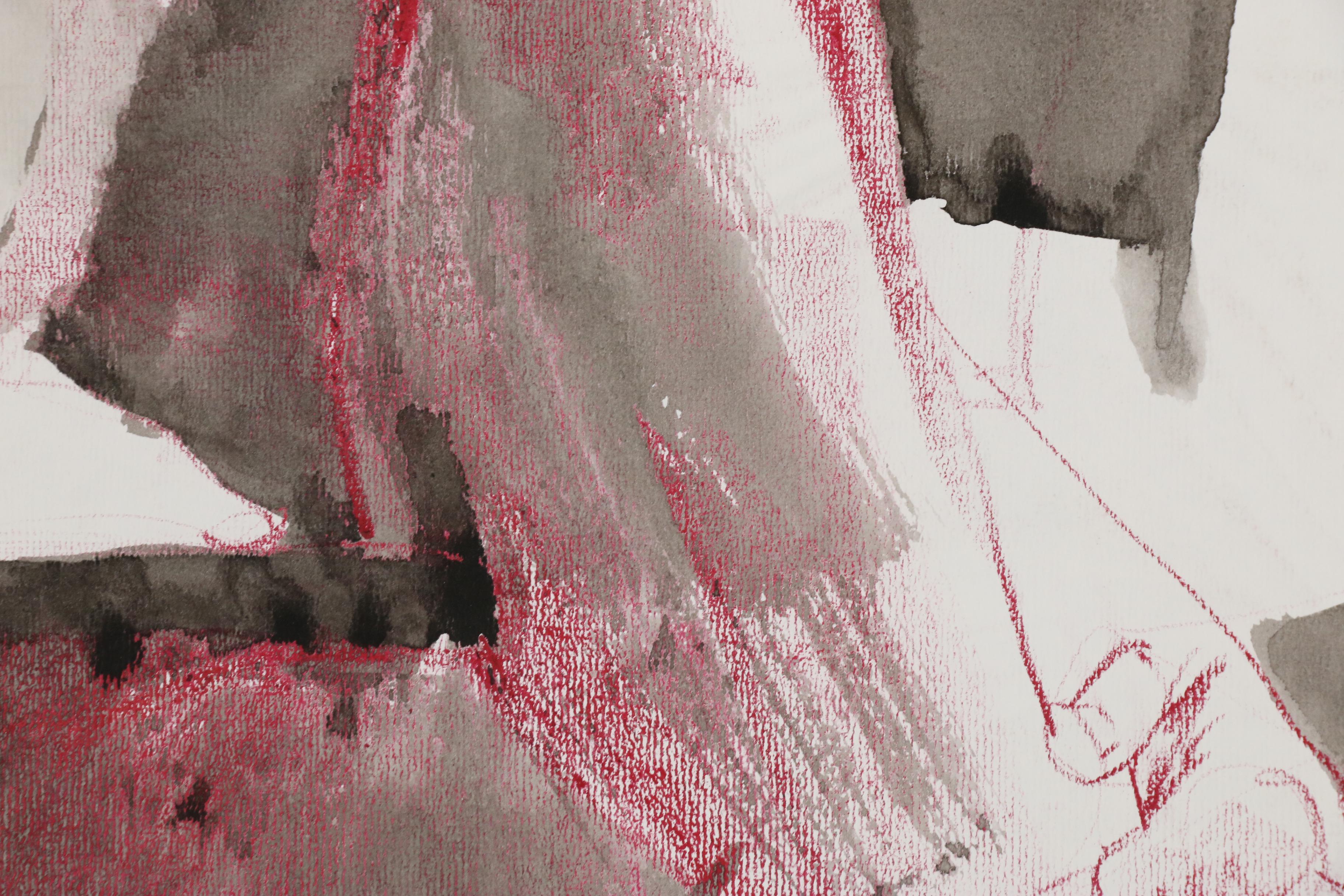 John Tuska Inkwash and Pastel Figure Drawings