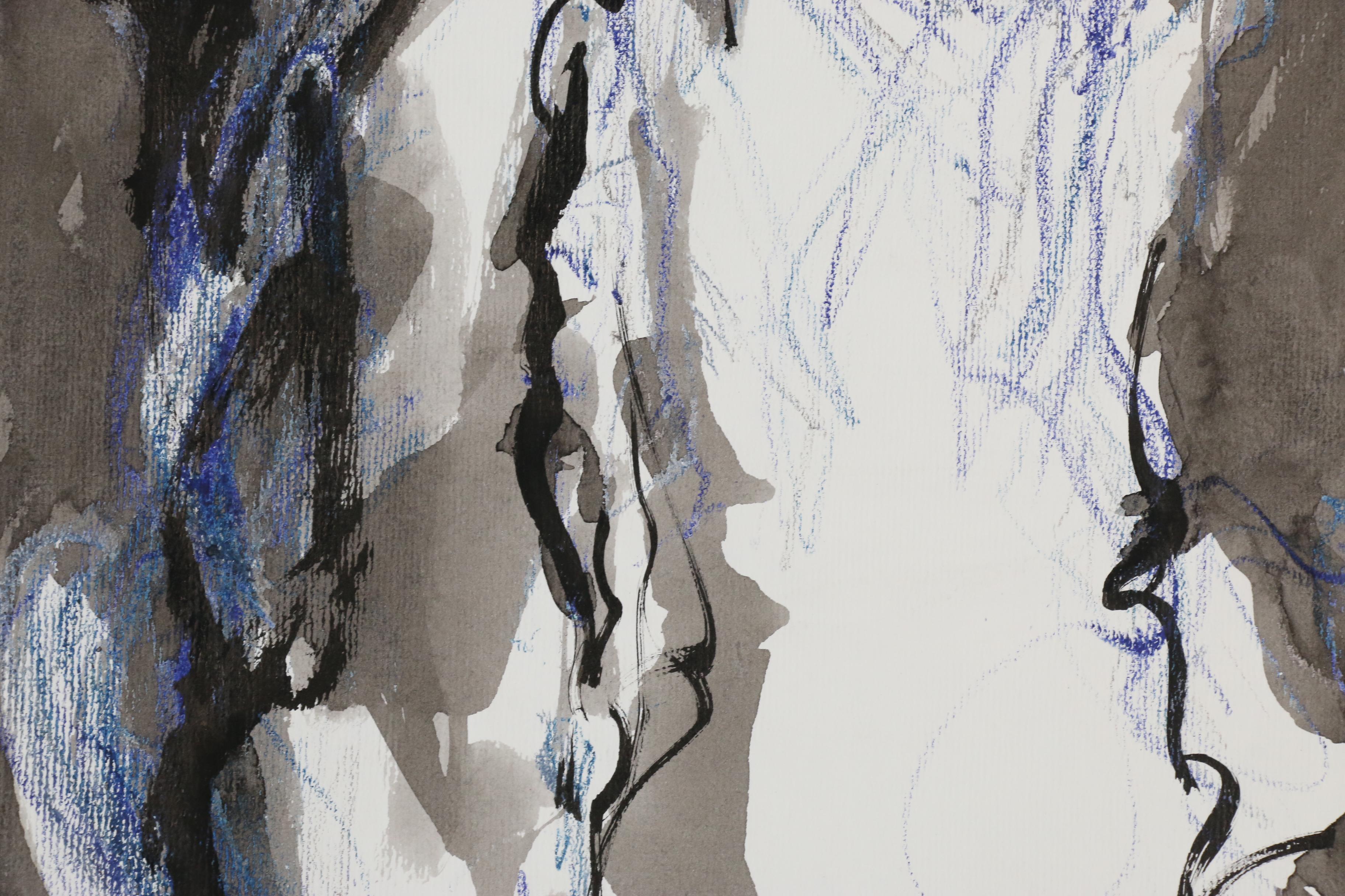 John Tuska Inkwash and Pastel Figure Drawings