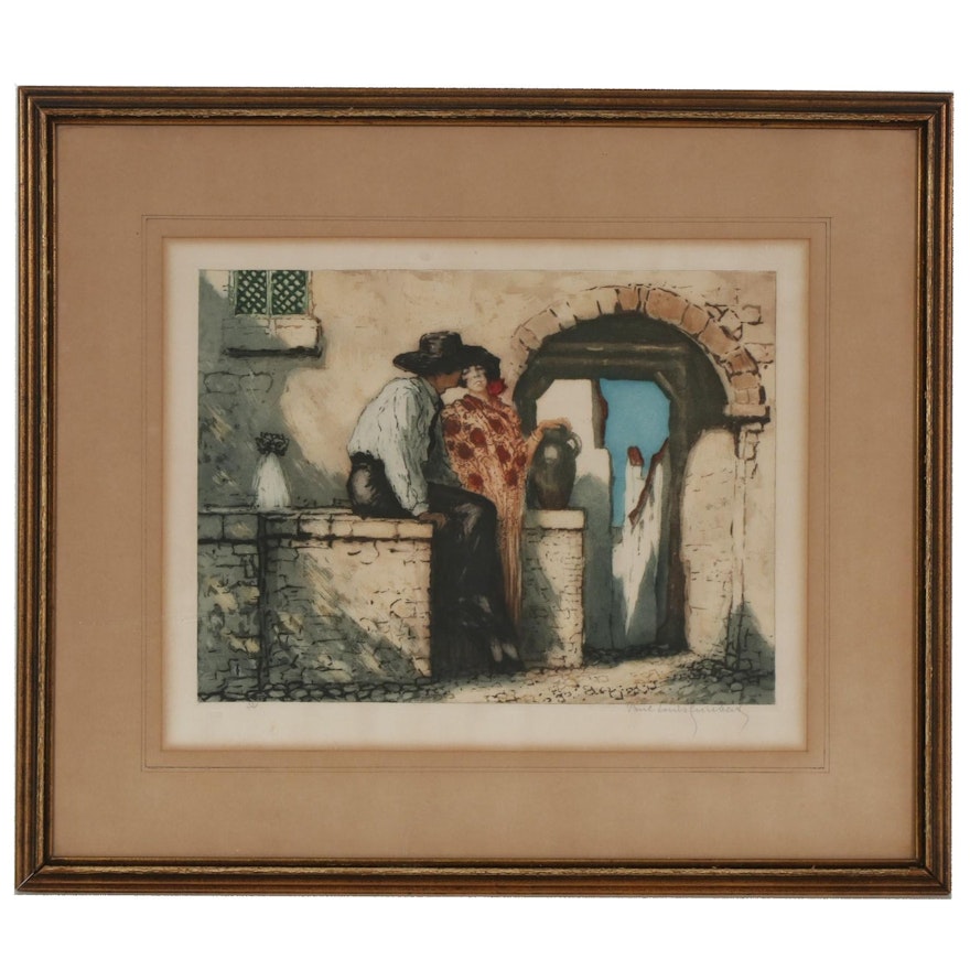 Paul Louis Guilbert Hand-Colored Etching With Aquatint