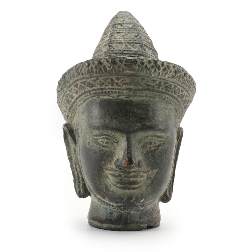 Southeast Asian Patinated Brass Head