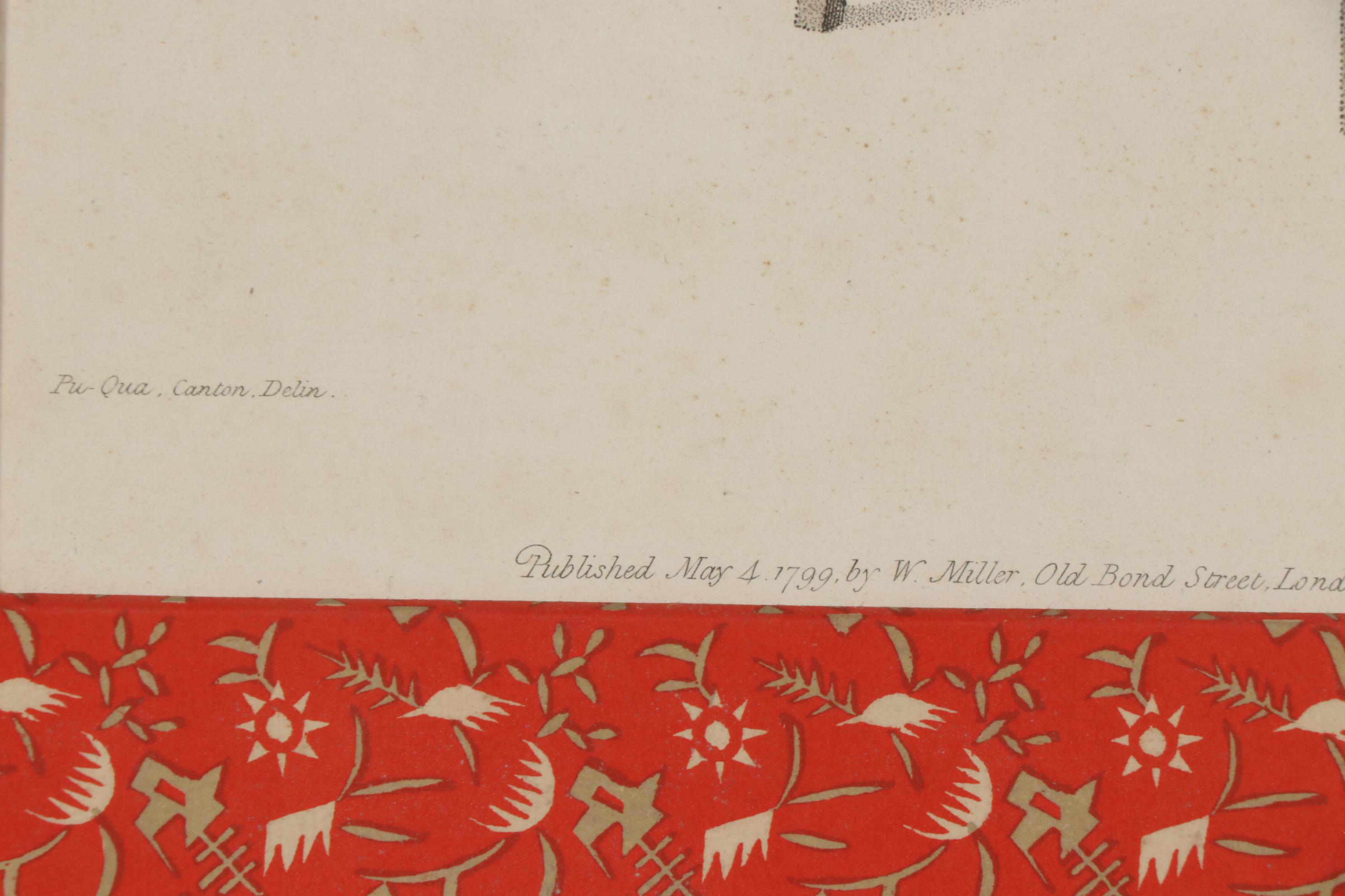 J. Dadley After Pu-Qua of Canton Hand-Colored Stipple Engravings