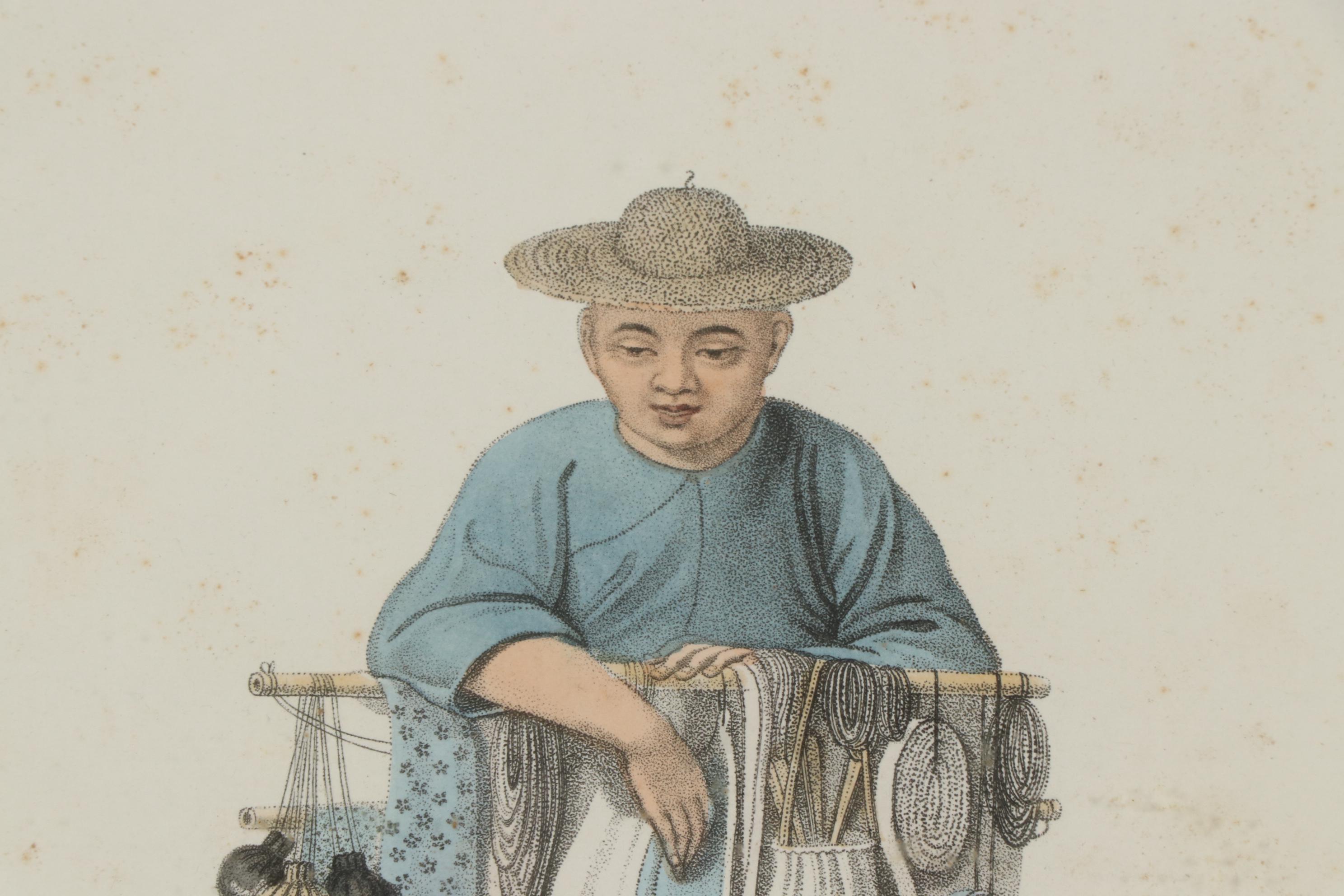 J. Dadley After Pu-Qua of Canton Hand-Colored Stipple Engravings