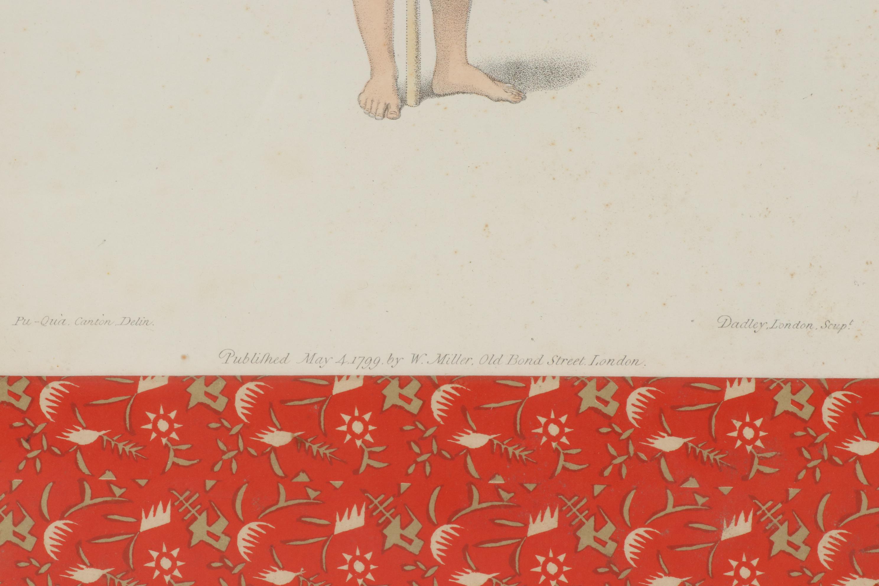 J. Dadley After Pu-Qua of Canton Hand-Colored Stipple Engravings