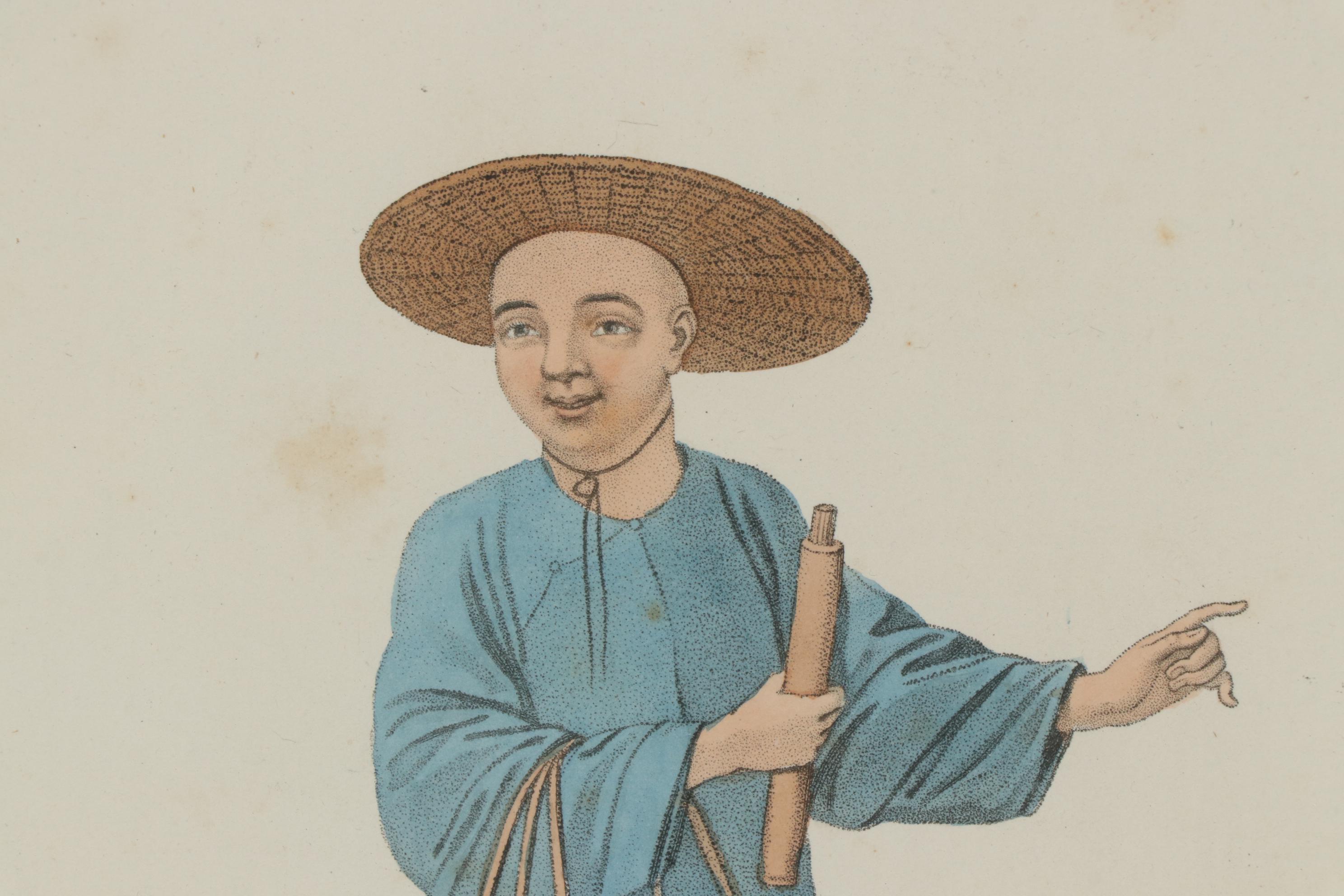 J. Dadley After Pu-Qua of Canton Hand-Colored Stipple Engravings