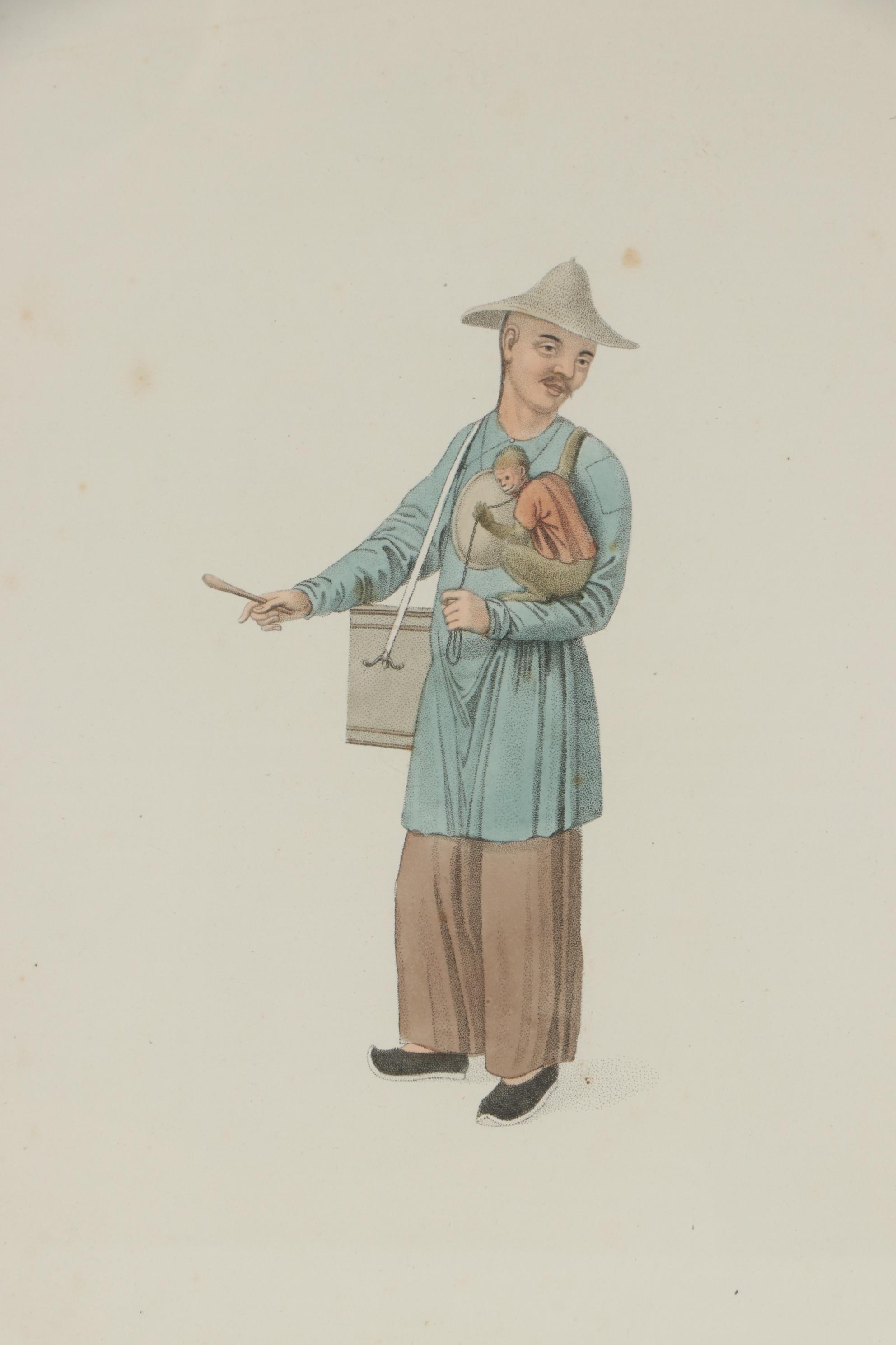 J. Dadley After Pu-Qua of Canton Hand-Colored Stipple Engravings