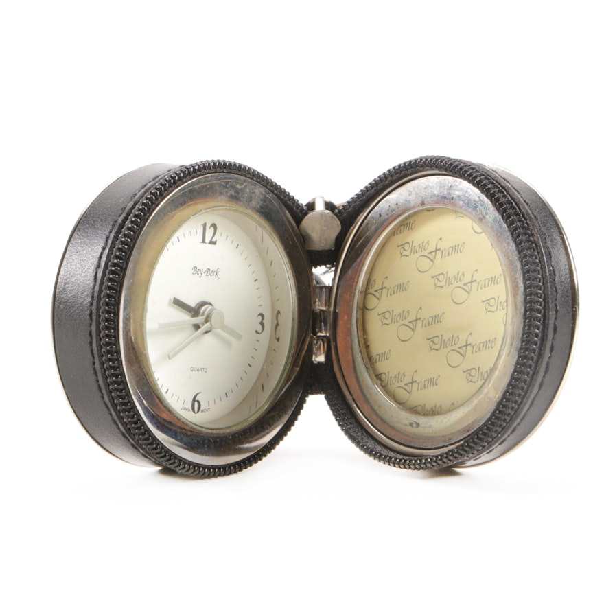 Bey-Berk "Sevan" Travel Alarm Clock with Photo Frame