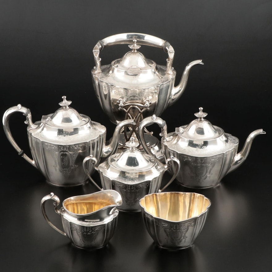 Frank M. Whiting "Lily-Floral" Sterling Silver Tea and Coffee Service