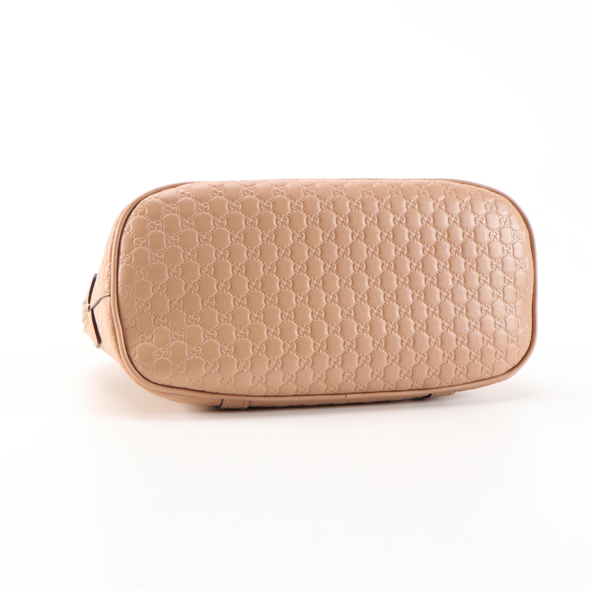 Gucci Convertible Dome Bag in Beige Microguccissima and Smooth Leather