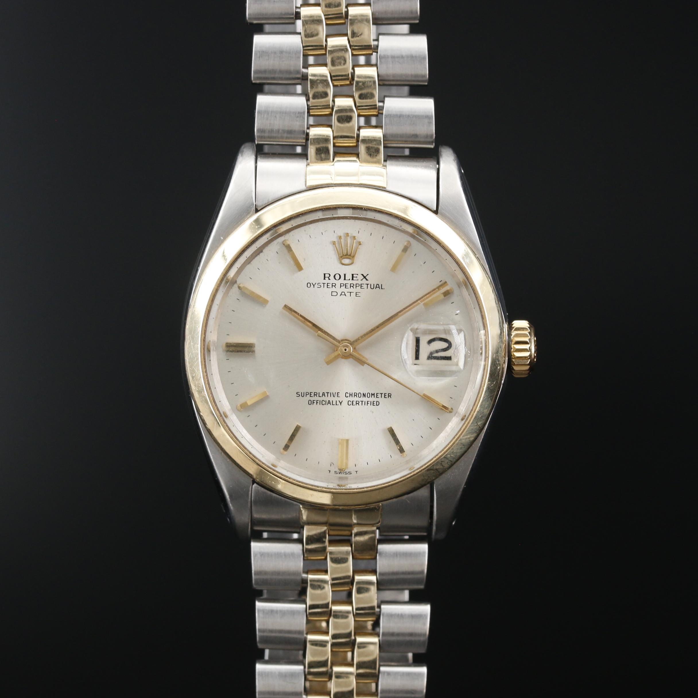 1966 Rolex Date 14K and Stainless Steel Automatic Watch