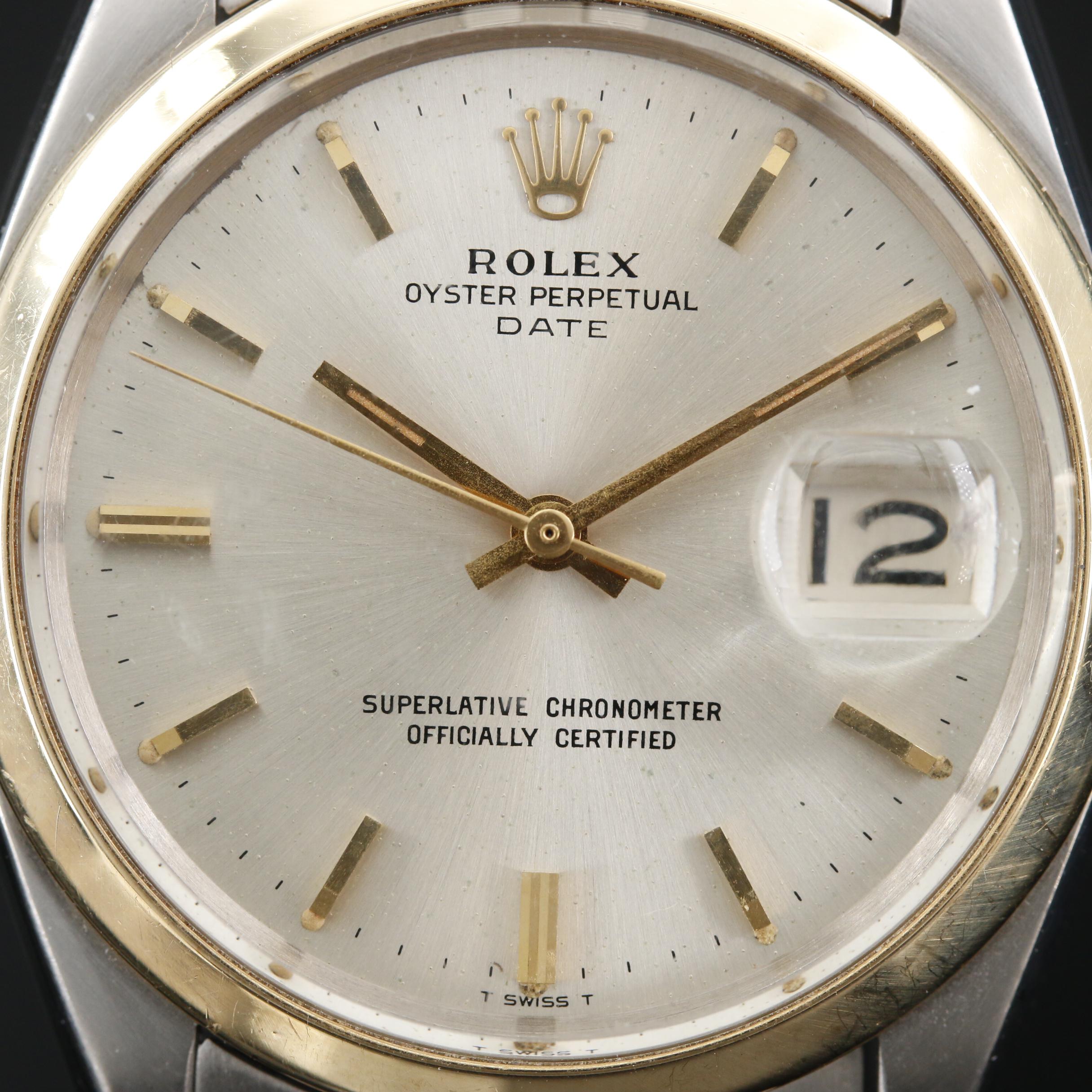 1966 Rolex Date 14K and Stainless Steel Automatic Watch