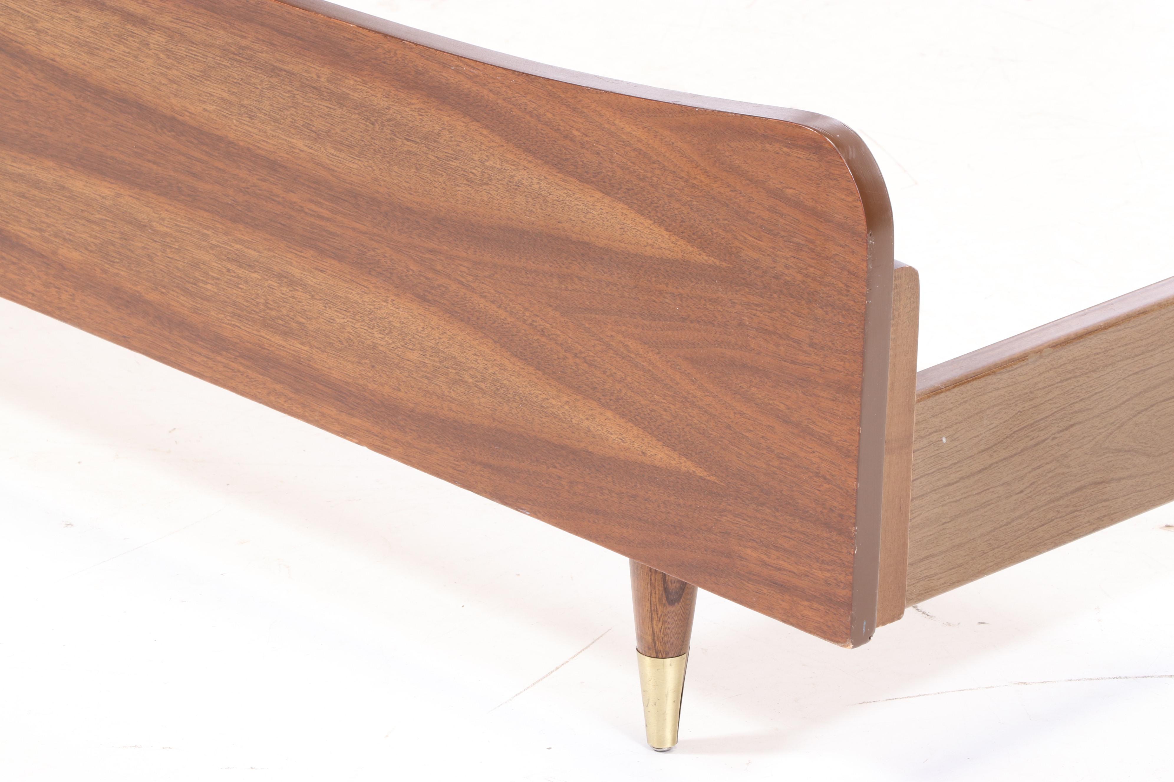 Mid Century Modern Walnut Full Size Bed Frame