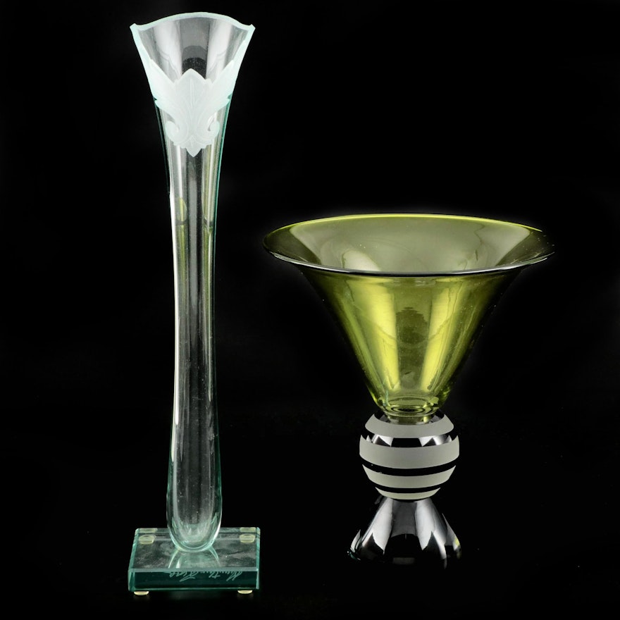Guenther Luna and Other Art Glass Vase, Late 20th Century