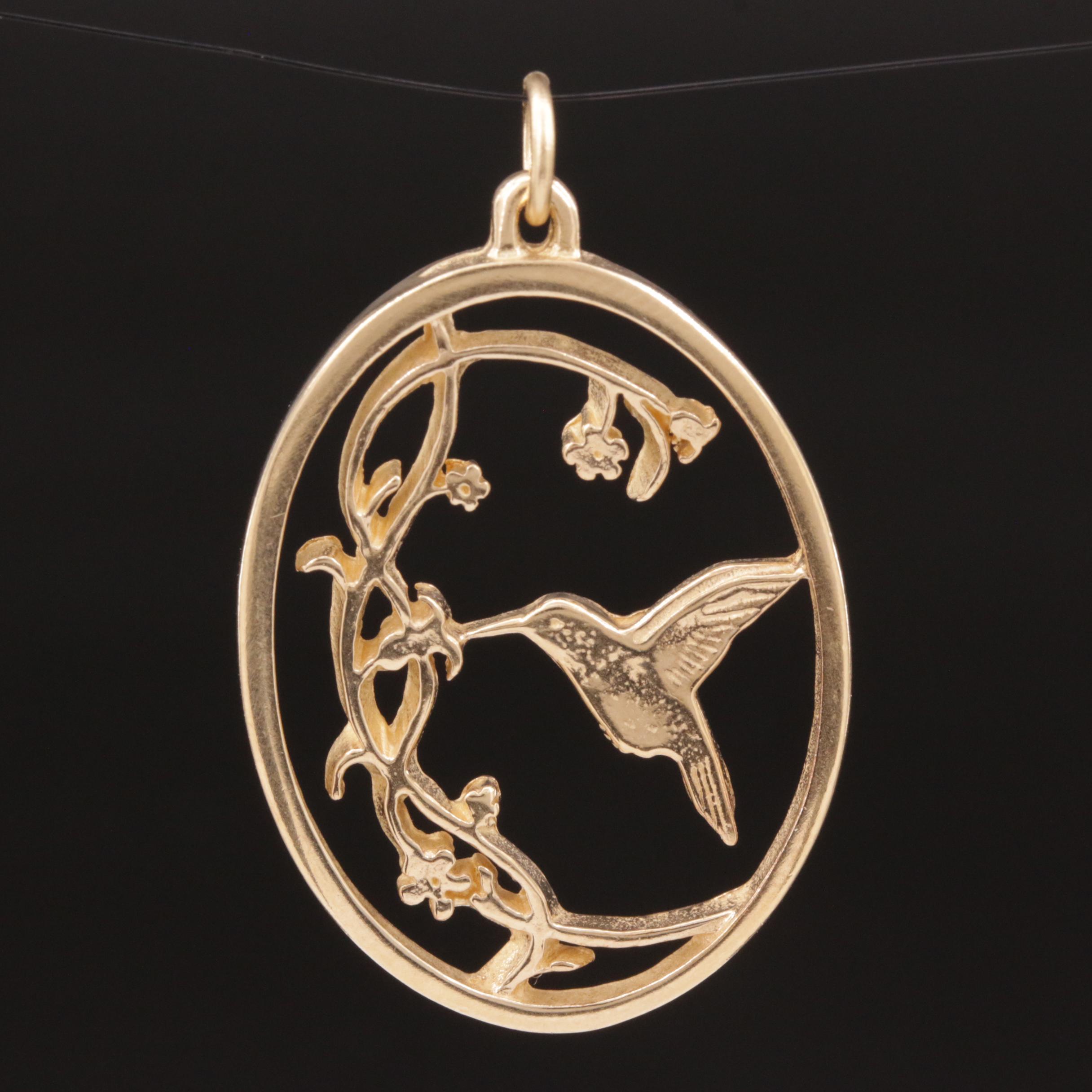 Richard Koskovich 14K Hummingbird Pendant