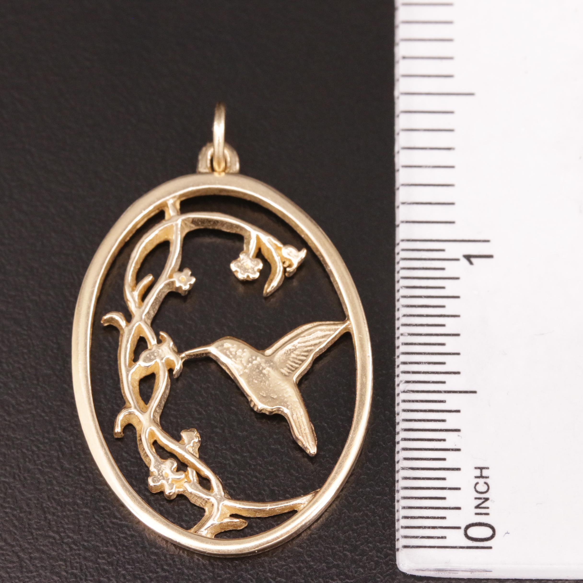 Richard Koskovich 14K Hummingbird Pendant