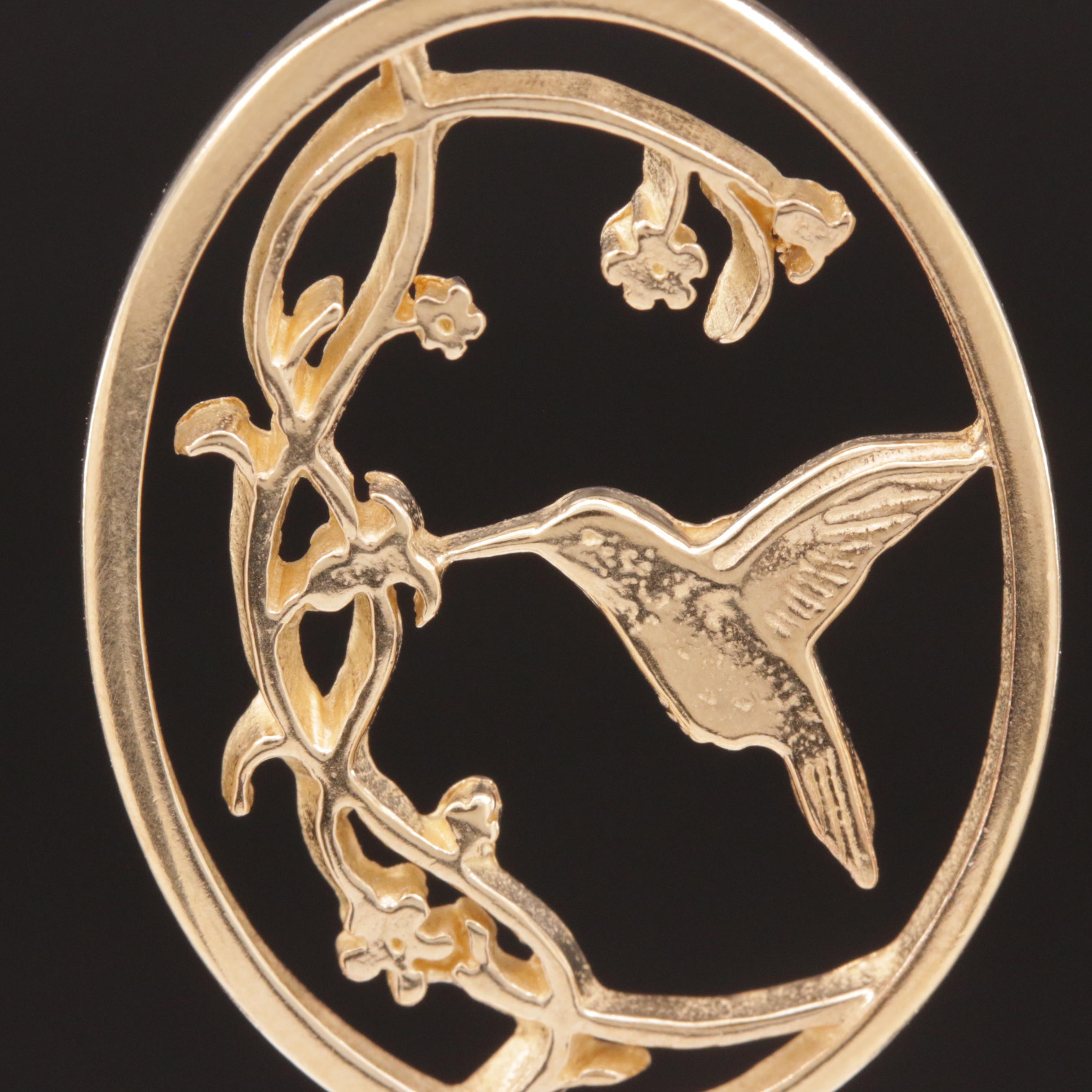 Richard Koskovich 14K Hummingbird Pendant