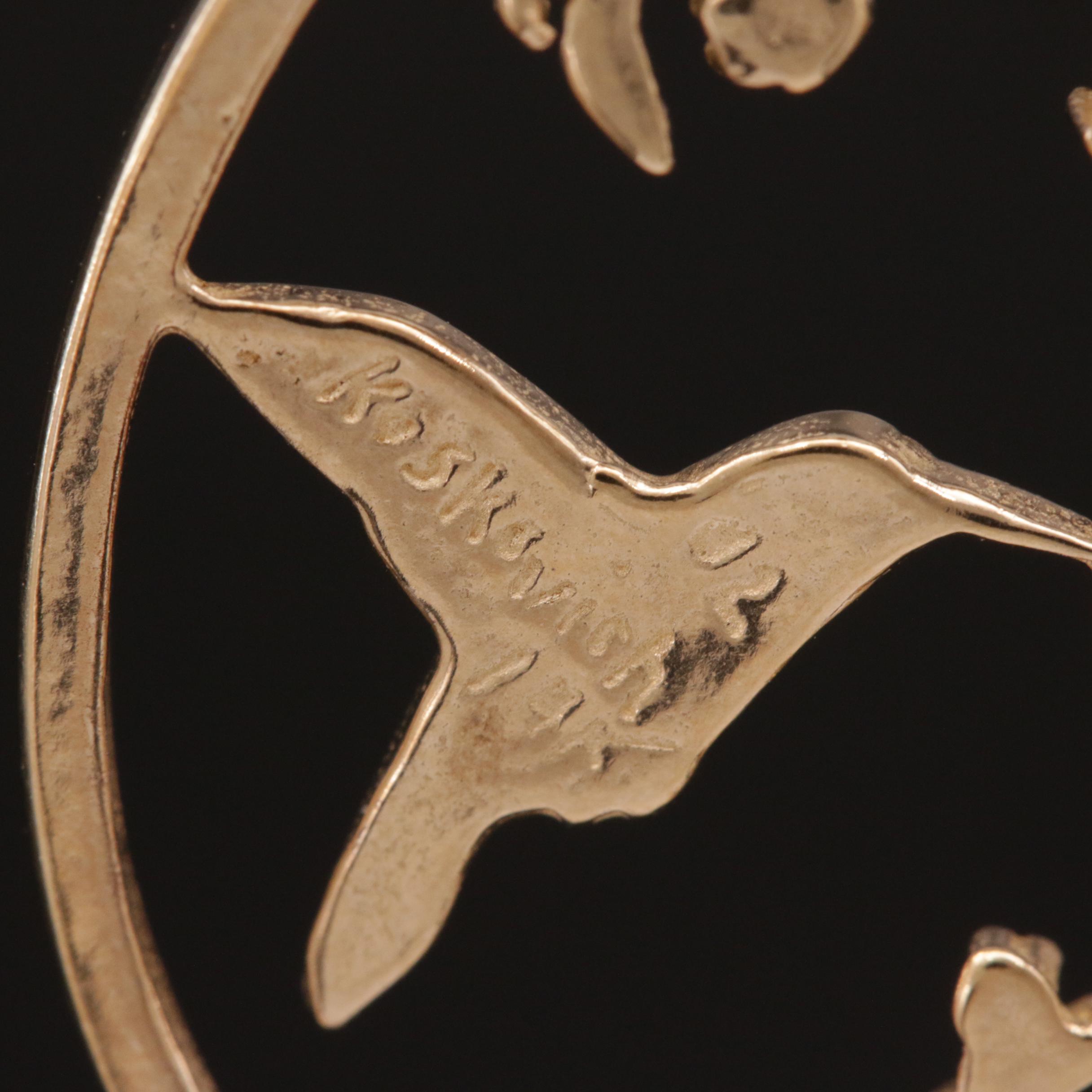 Richard Koskovich 14K Hummingbird Pendant