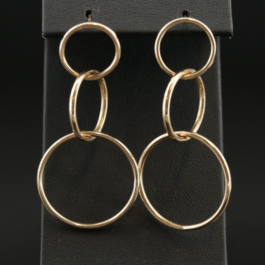 14K Concentric Dangle Earrings
