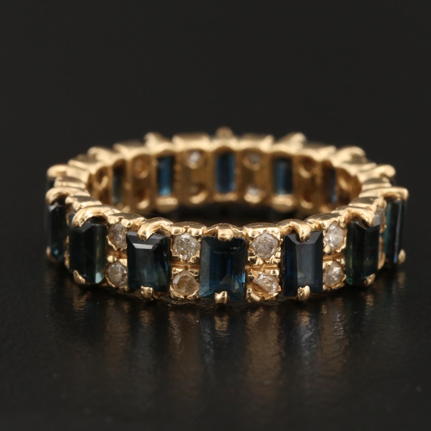 18K Sapphire and Diamond Eternity Band