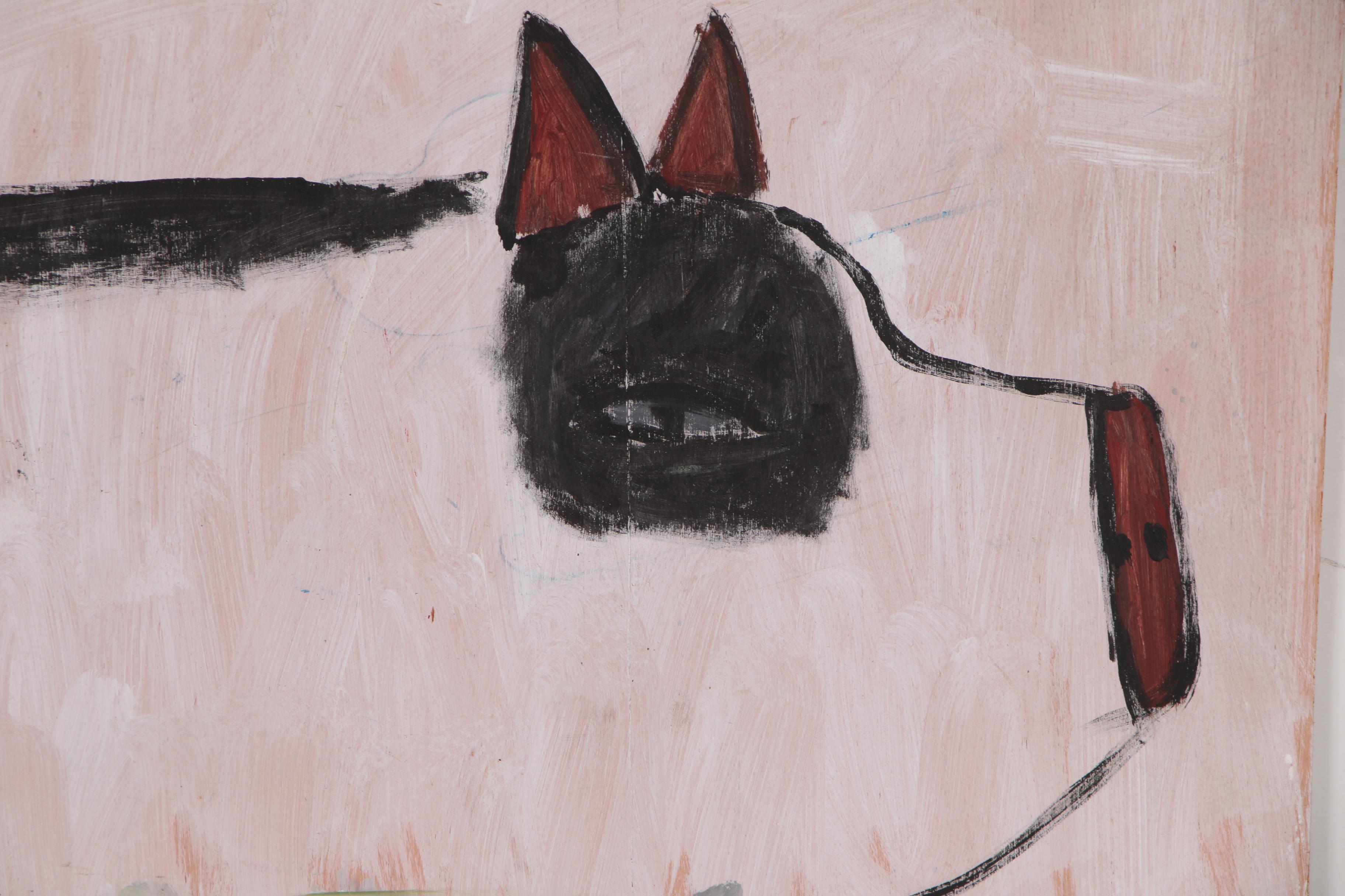 Earl Swanigan Folk Art Acrylic Painting "Fab Pig"