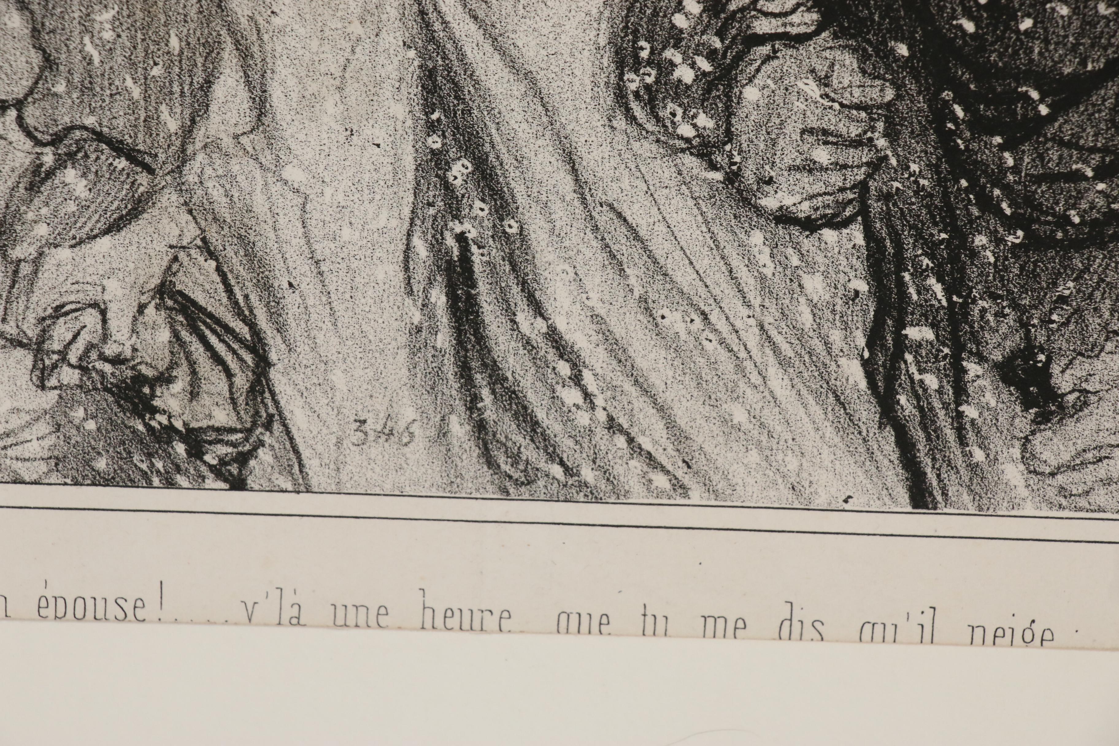 Honoré Daumier Lithograph "Tu m'embêtes mon èpose!...," 19th Century