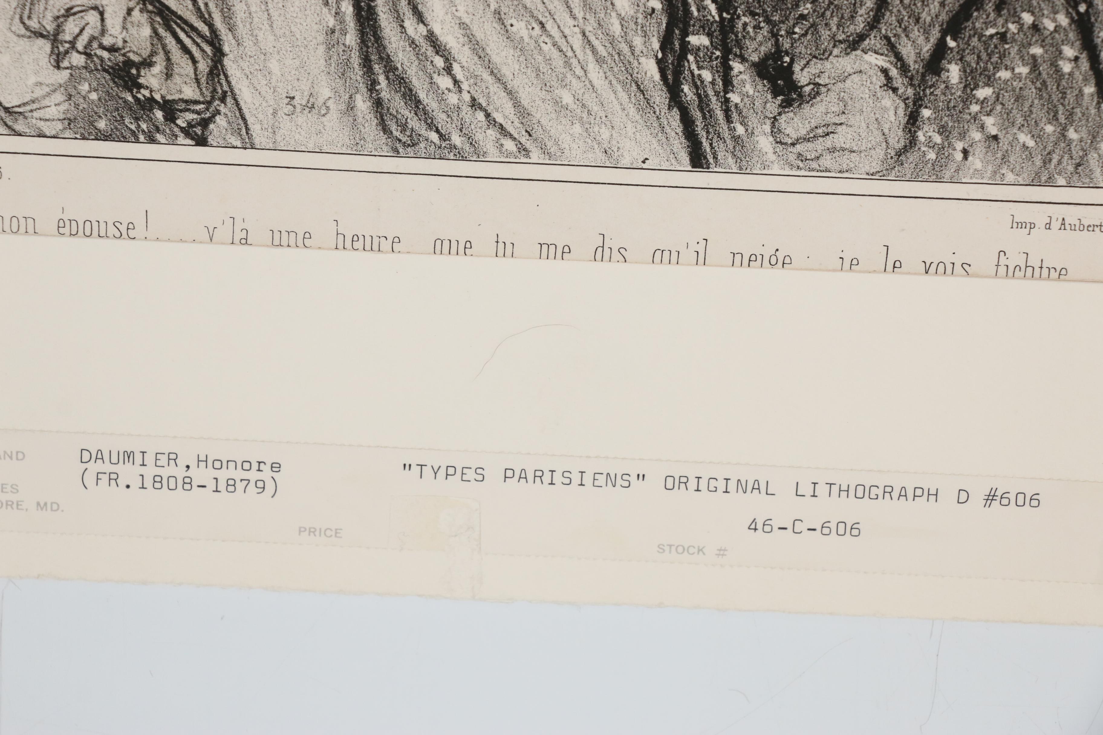 Honoré Daumier Lithograph "Tu m'embêtes mon èpose!...," 19th Century