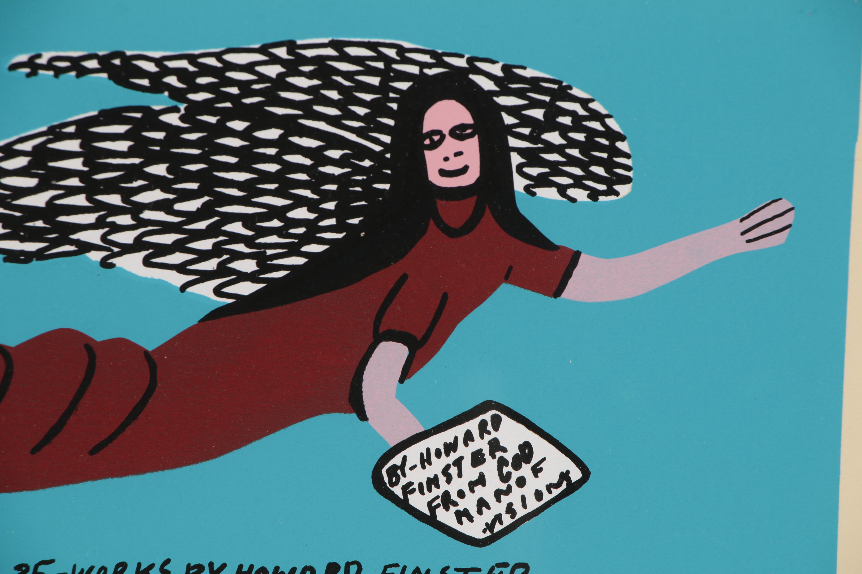 Howard Finster Serigraph of Angel