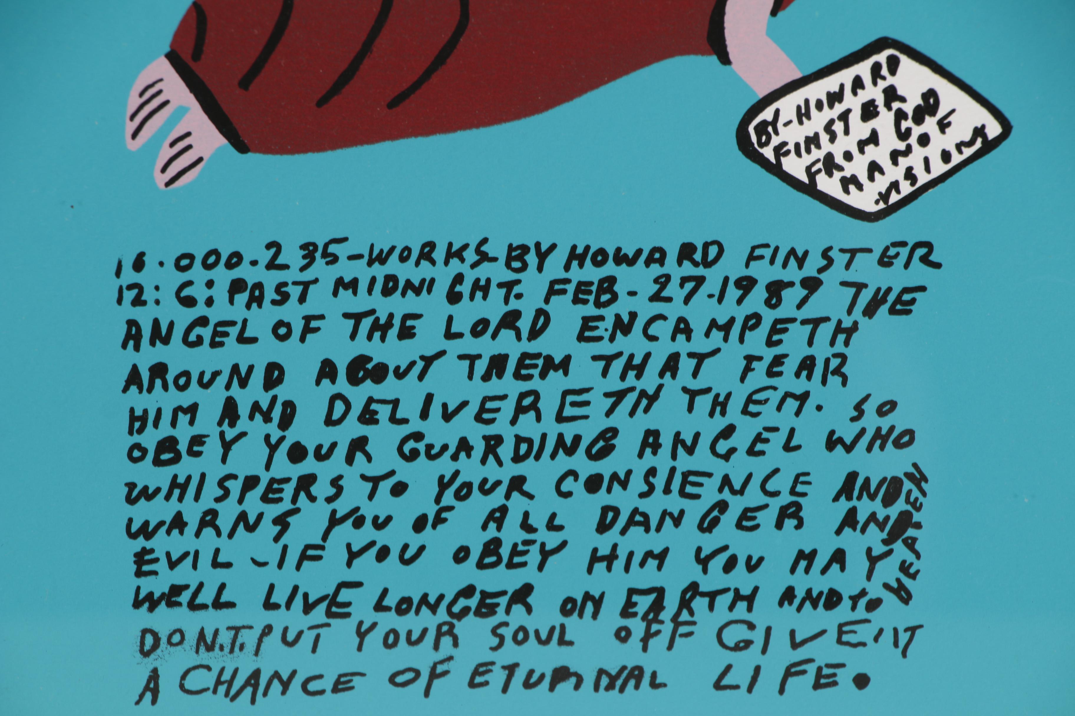 Howard Finster Serigraph of Angel