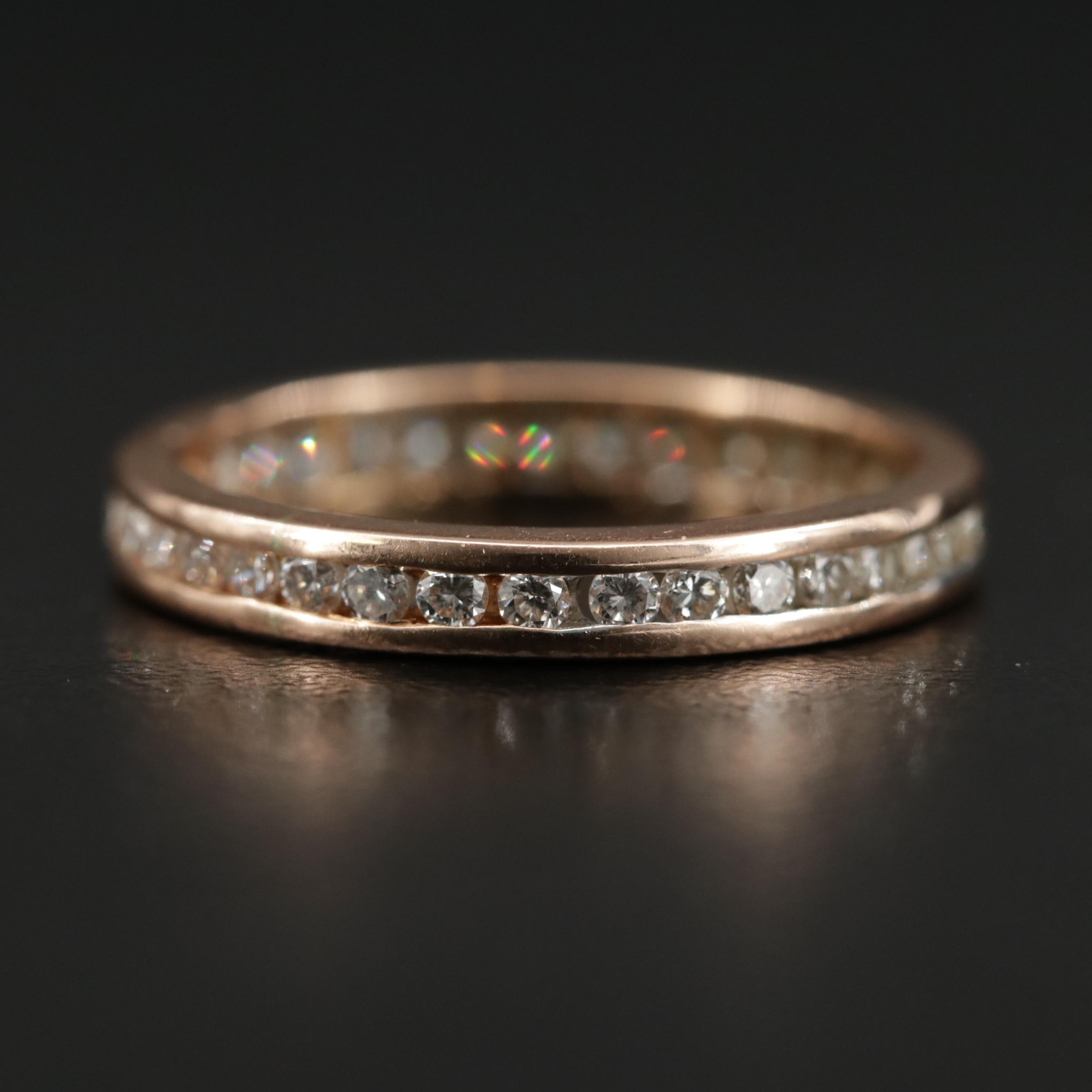 18K Rose Gold Diamond Eternity Band