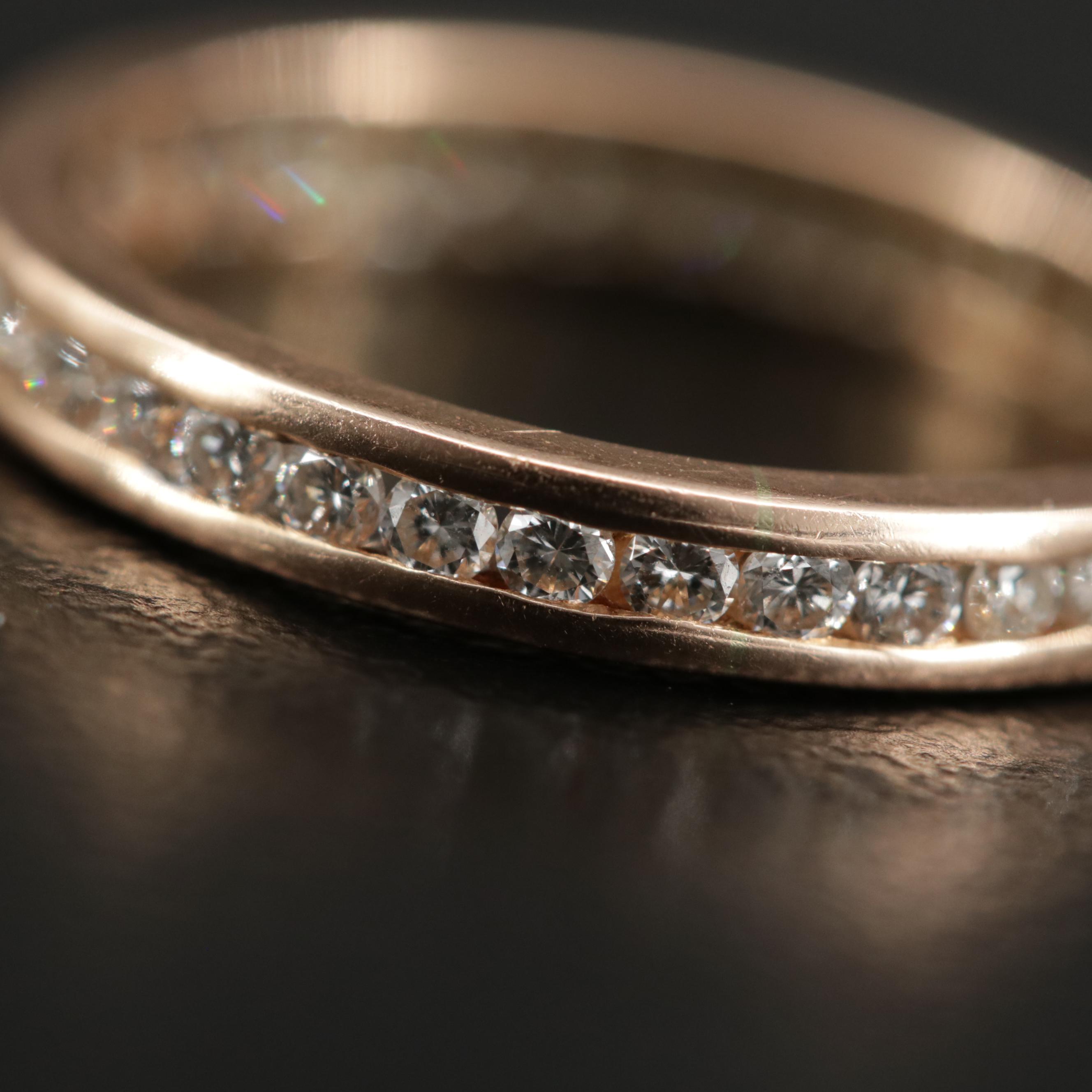 18K Rose Gold Diamond Eternity Band