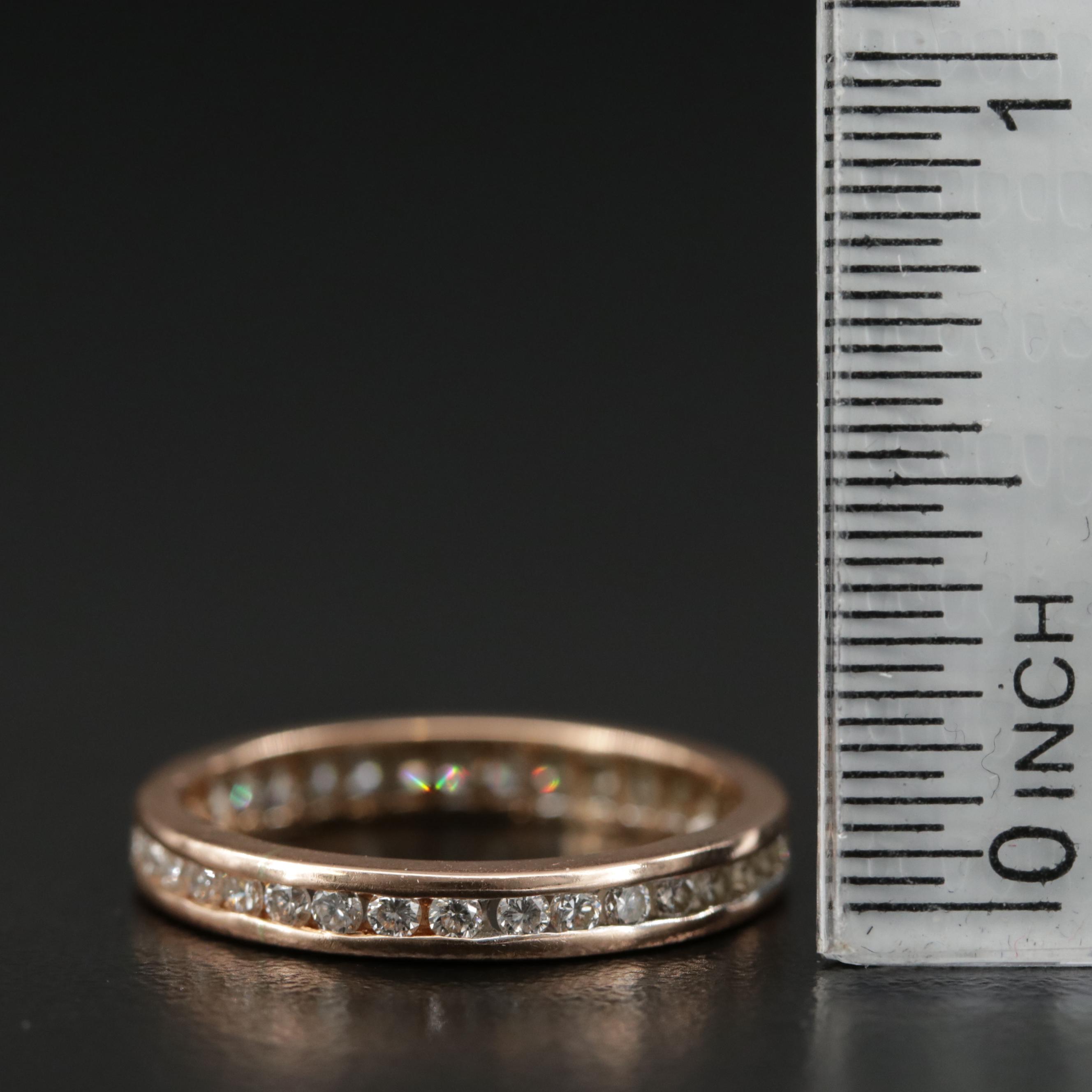 18K Rose Gold Diamond Eternity Band