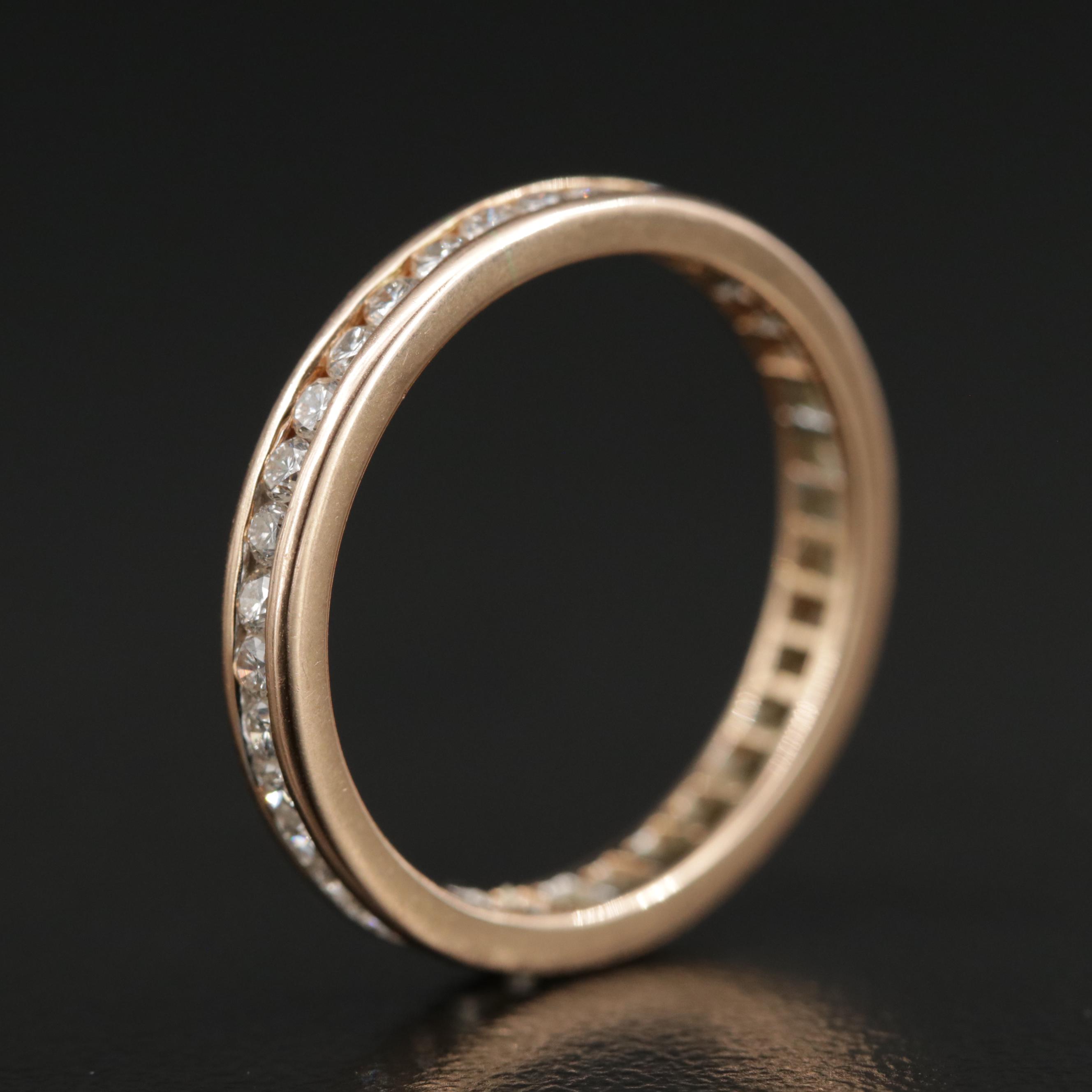 18K Rose Gold Diamond Eternity Band