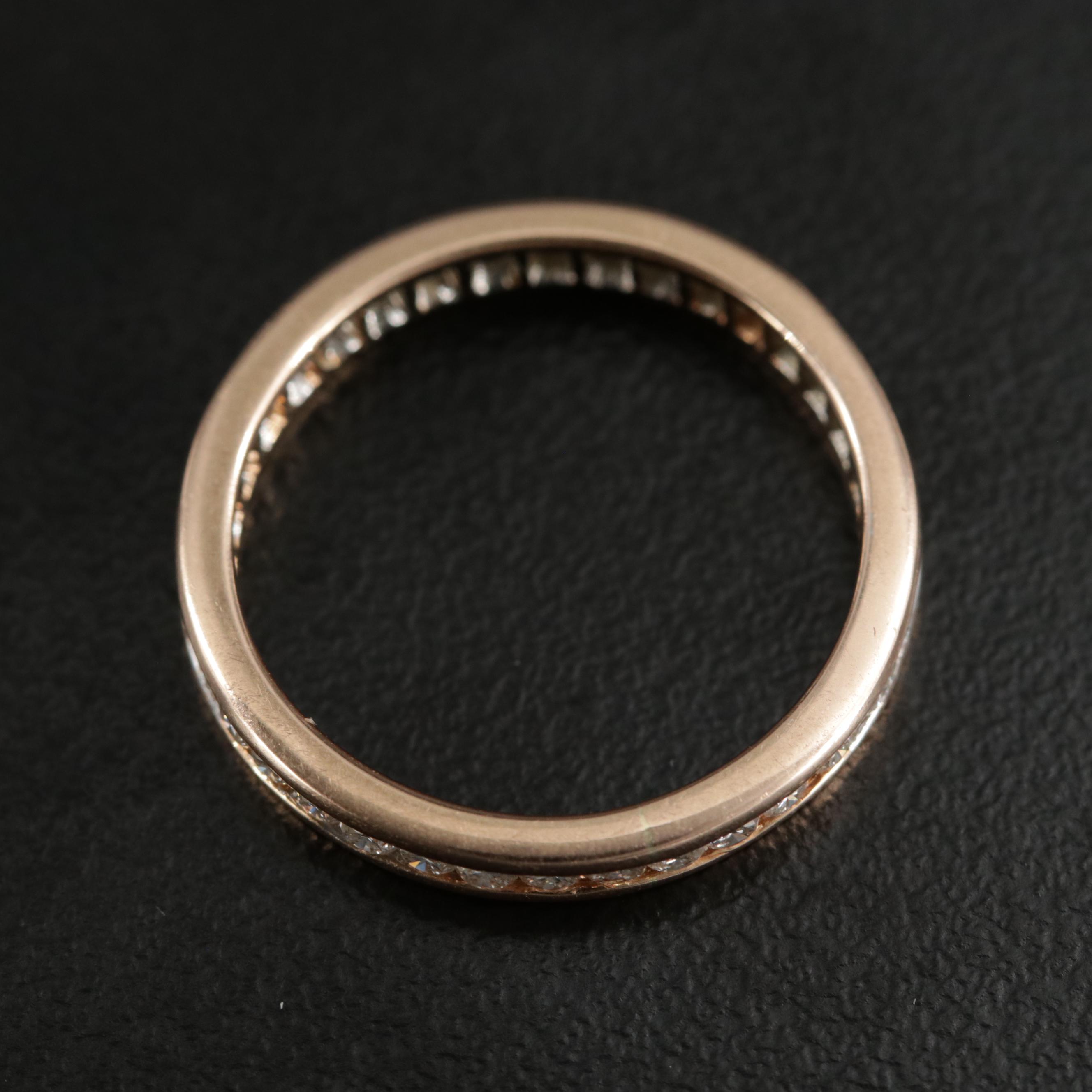 18K Rose Gold Diamond Eternity Band